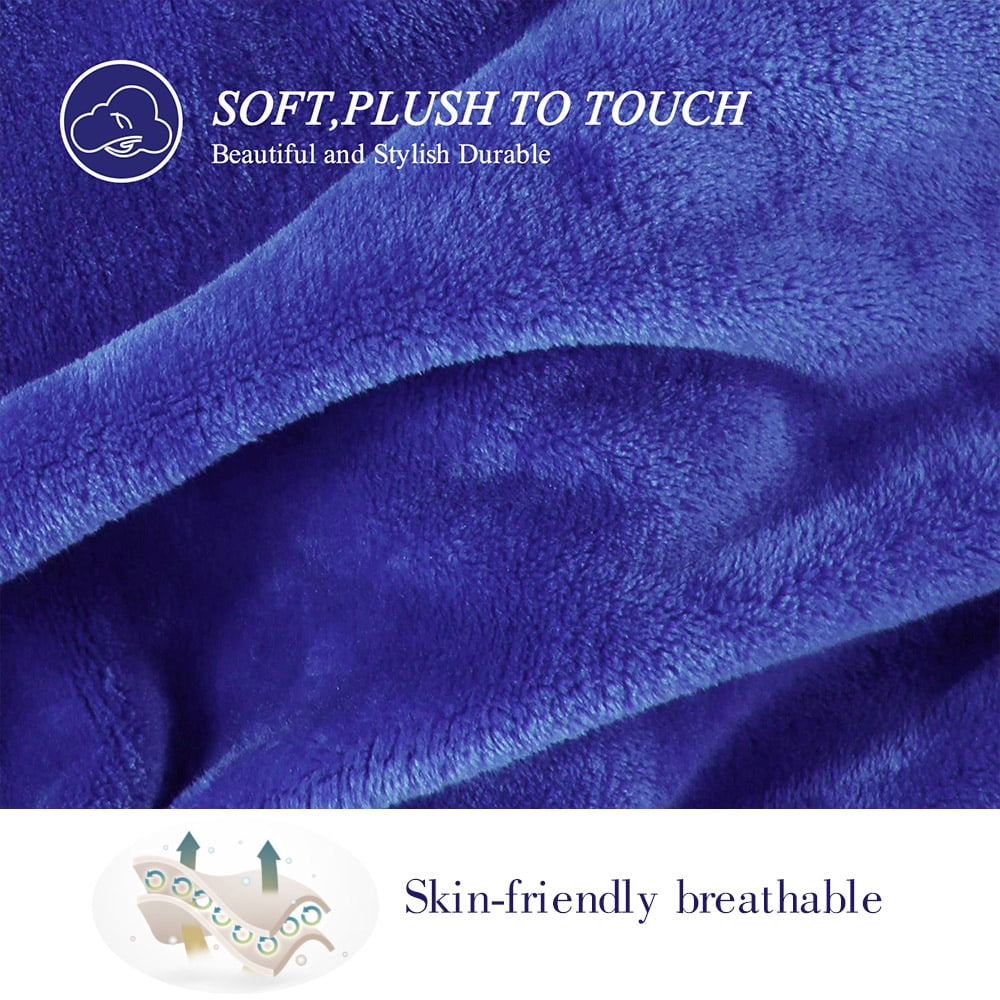 Howarmer Large Navy Fleece Throw Blankets, Throw Size Soft Fuzzy Blanket for Women Men and s, All Season Lightweight Microfiber Fluffy Blank - Image 6