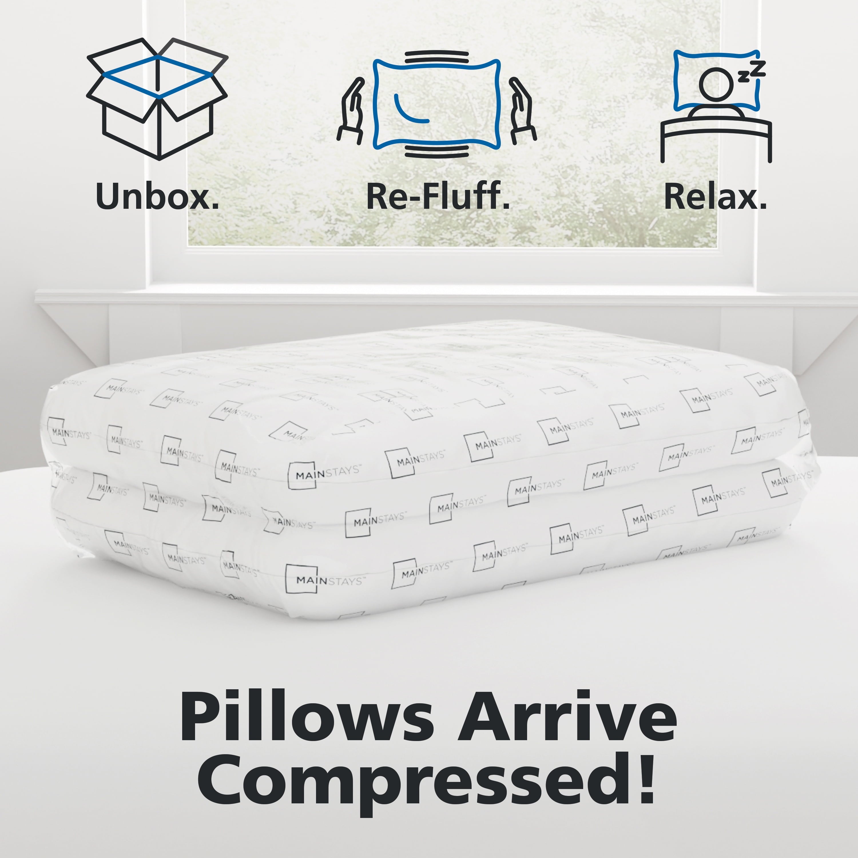 Mainstays Back & Side Sleeper Bed Pillow, Standard/Queen - Extra Firm Support - Image 5