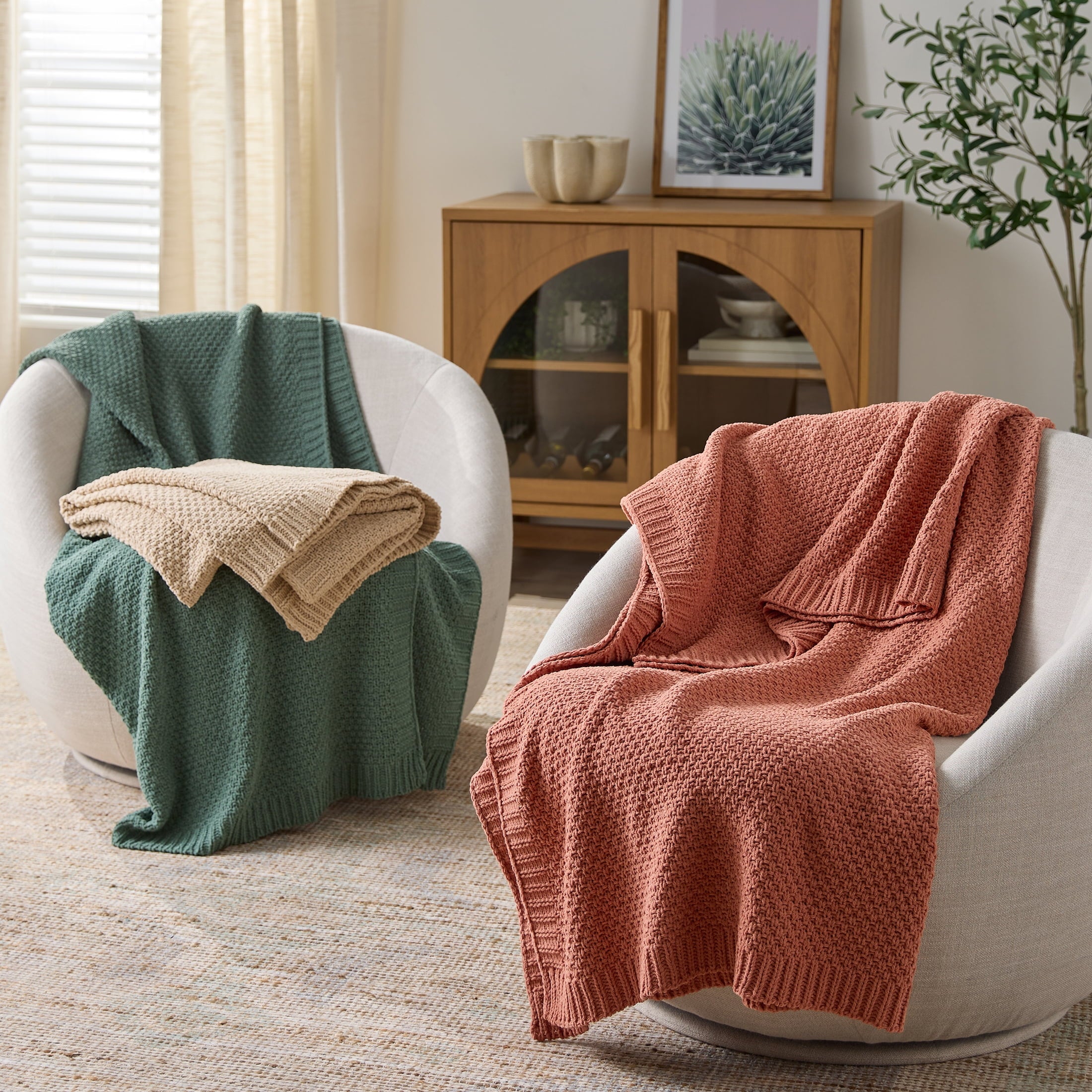 Better Homes & Gardens Chenille Knit Super Soft Oversized Throw Blanket, Merlot Wine - Image 6