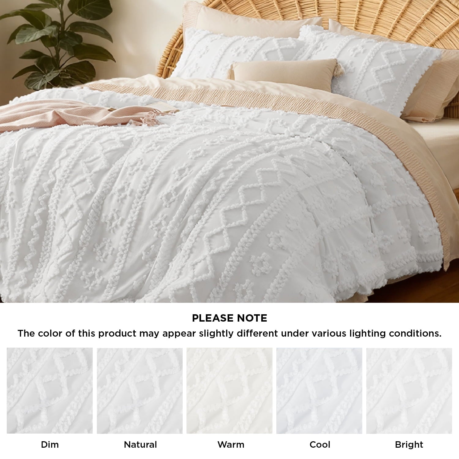 Tufted Boho Comforter Set, 2 Pieces Farmhouse Shabby Chic Embroidery Bed Set, Soft Jacquard Comforter for All Seasons... - Image 4