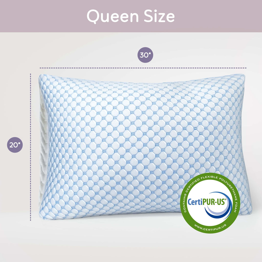 Cooling Pillows for Bed, Memory Foam Bed Pillow, Queen Pillows 20” X 28”, 2 Pack - Image 2