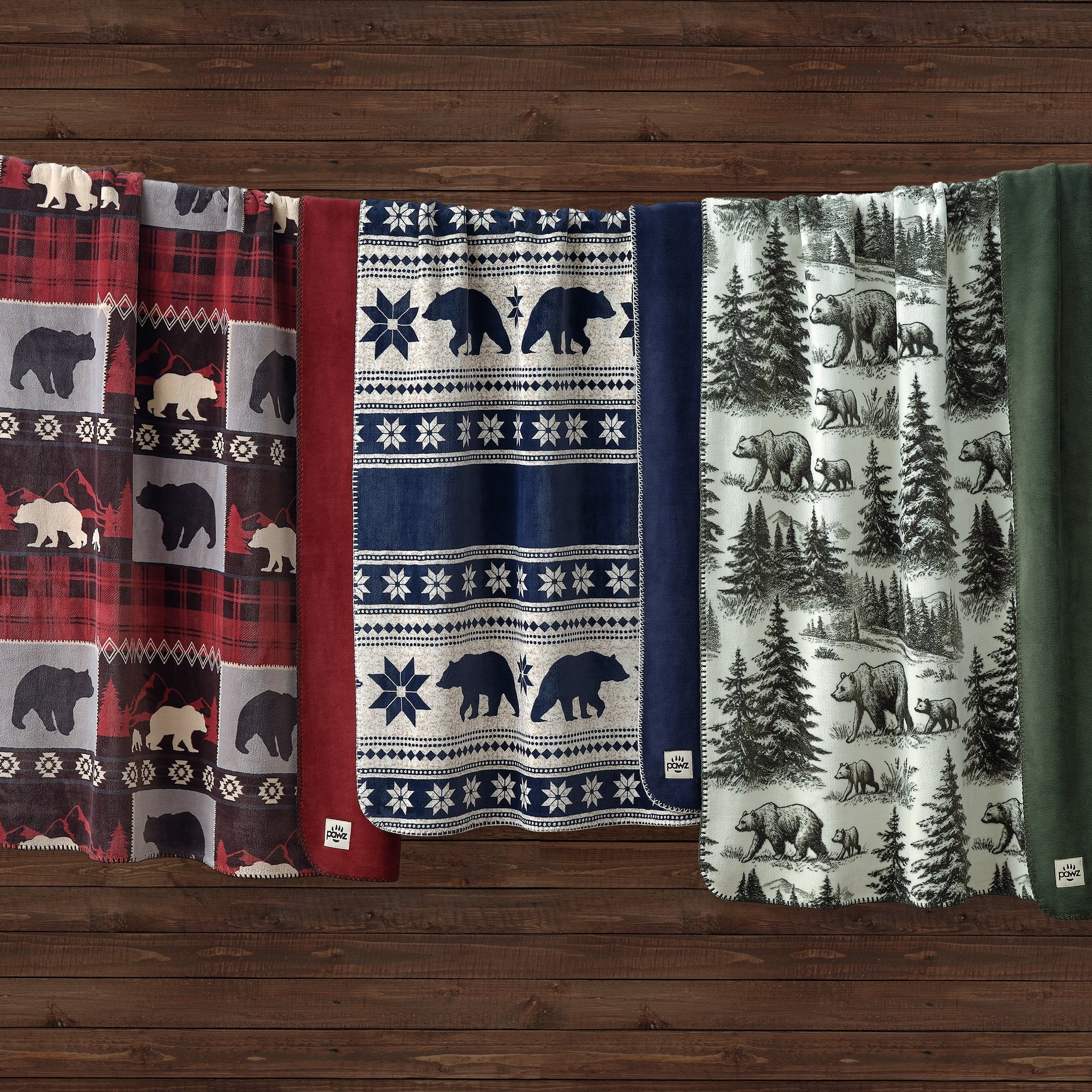 Pawz Plush Oversized Throw Blanket for Couch or Bed, Soft Flannel Fleece, Green Pine Trees, 50"x72" - Image 6