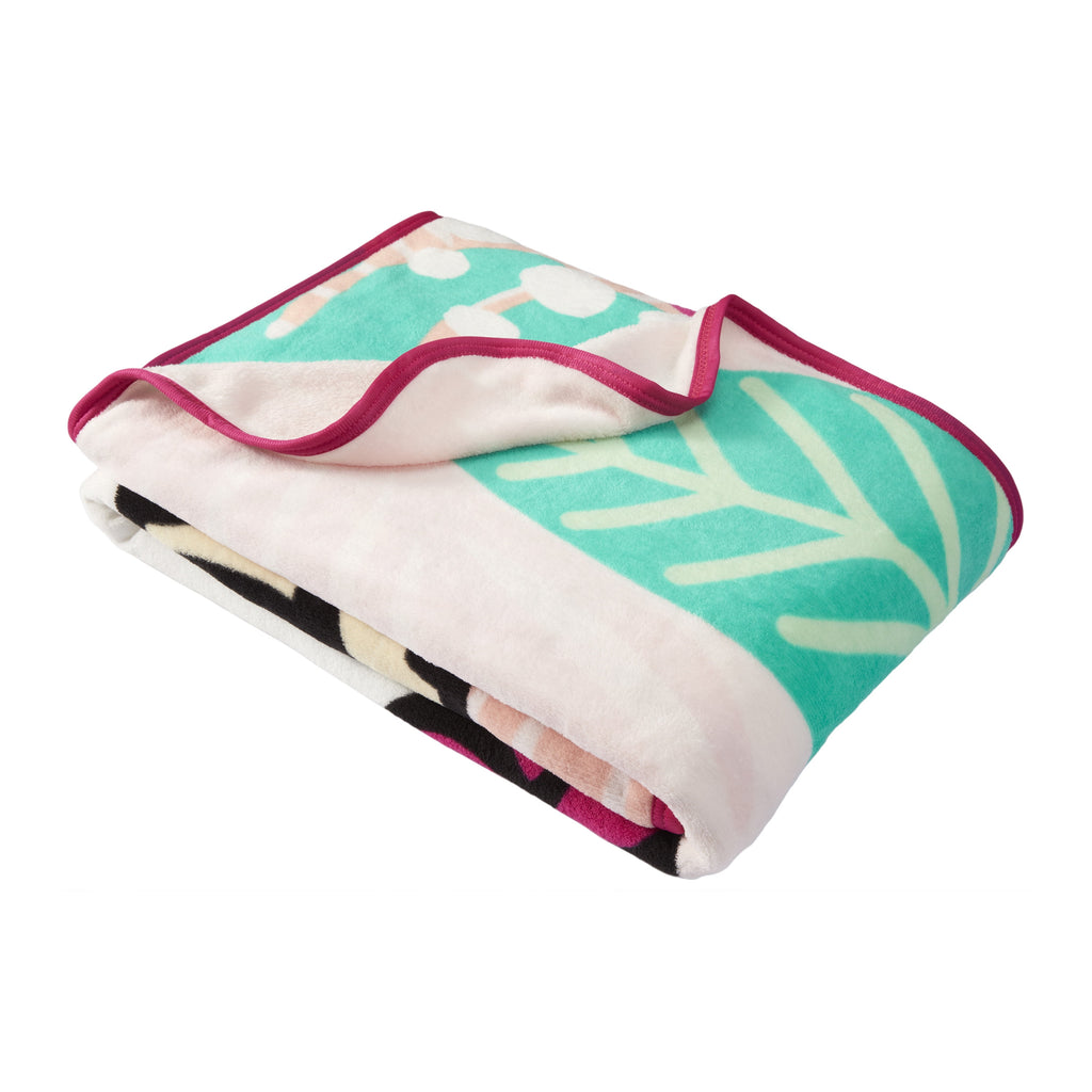 Kids Pink White Print Fleece Throw Blanket, 46 x 60 - Image 6