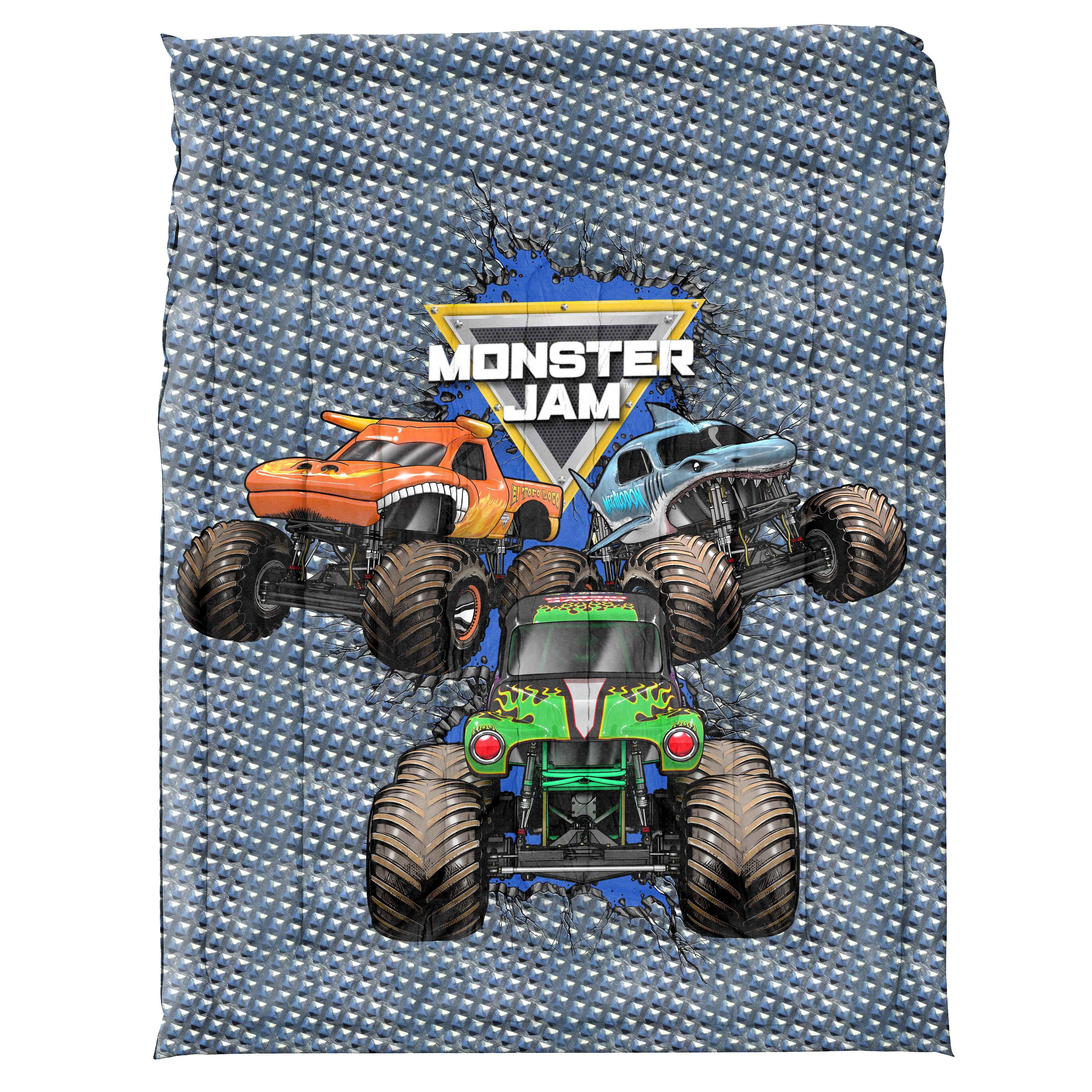 Monster Jam Smash & Mash Kids Multicolor 2 Piece Reversible Comforter and Pillowcase Bedding Set, Twin/Full - Image 5
