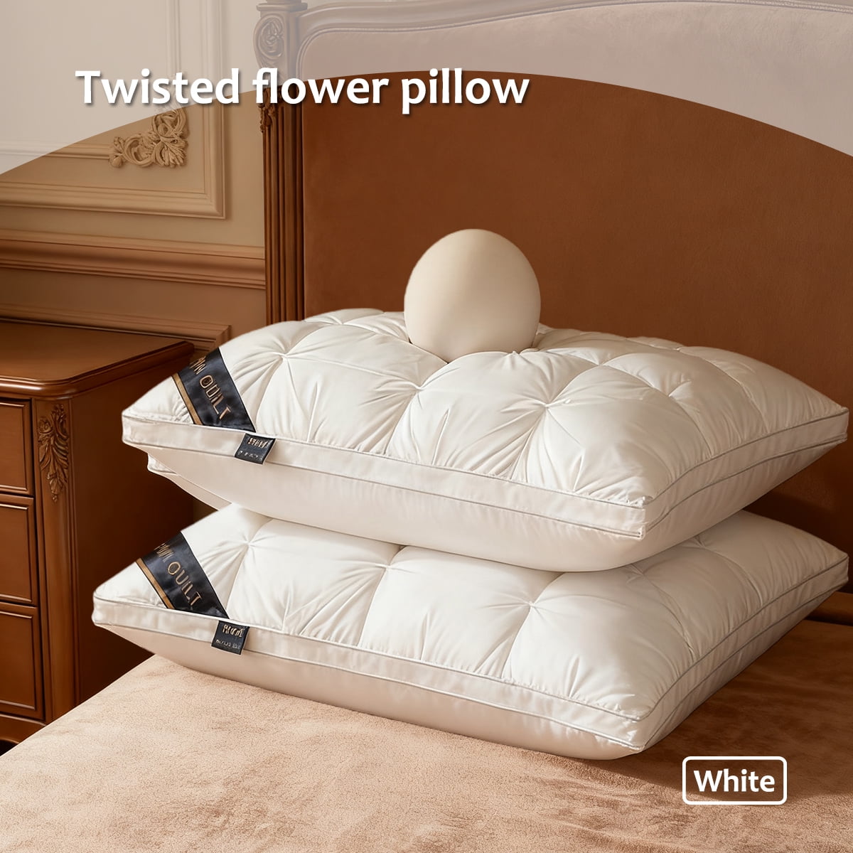 2-Pack 3-Line Grid Bed Pillow (20.1" x 13.97") - Soft, Breathable and Hypoallergenic - Image 5