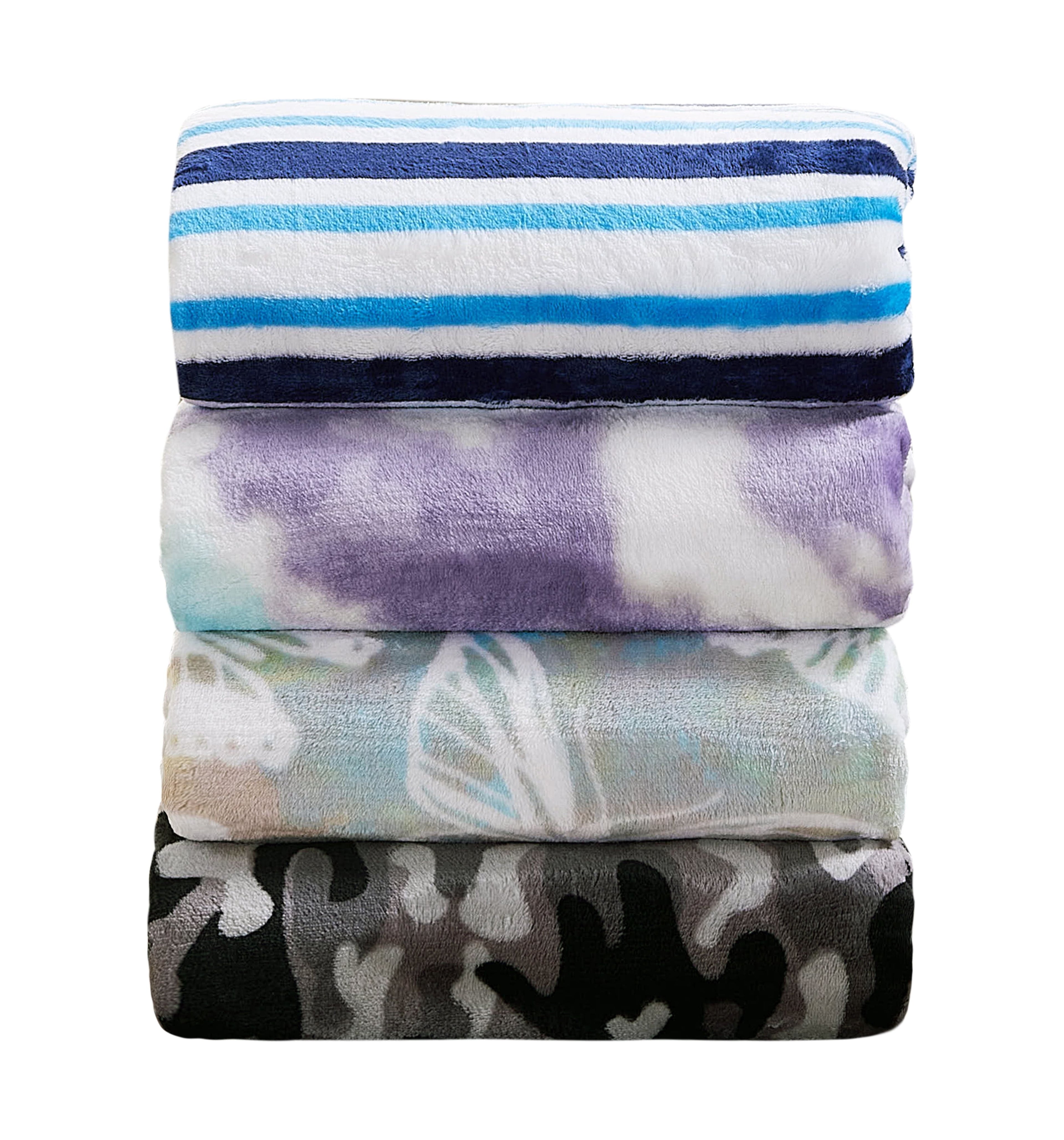 Blue Stripes XL Oversized Throw Blanket, 72 x 50 inches, Great for a Kids Bedroom, Super Soft and Cozy - Image 4