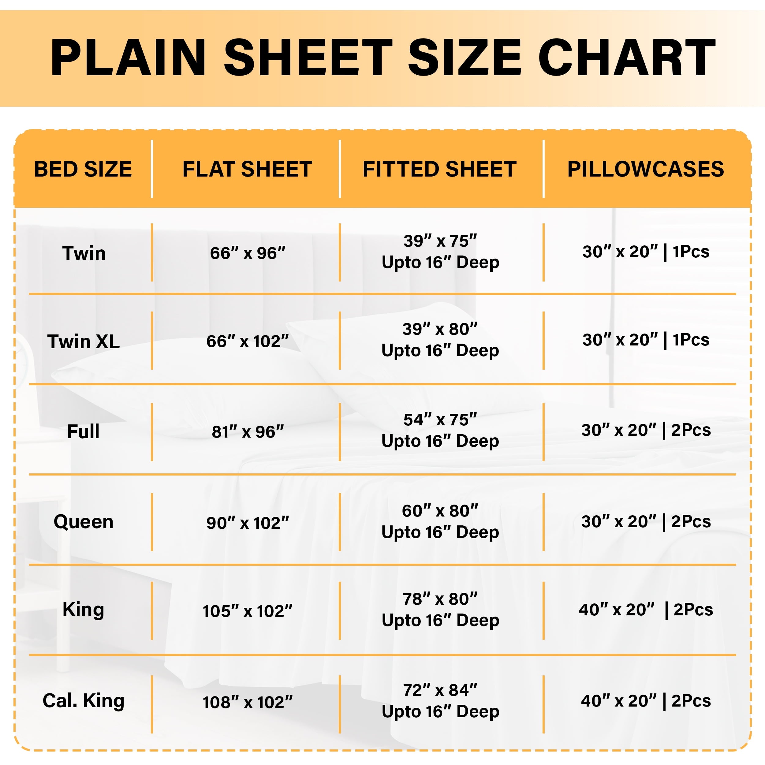 Size Sheet Set, 4-Piece Plain Soft Microfiber – Deep Pocket Bed Sheets, Includes 1 Fitted Sheet, 1 Flat Sheet, 2 Pill... - Image 6