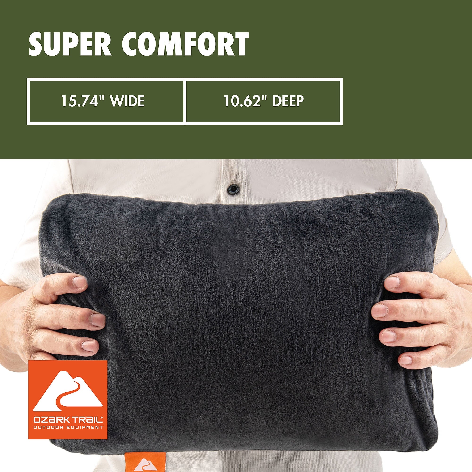 Ozark Trail Dark Grey Memory Foam Camping Pillow for Adults - Image 3