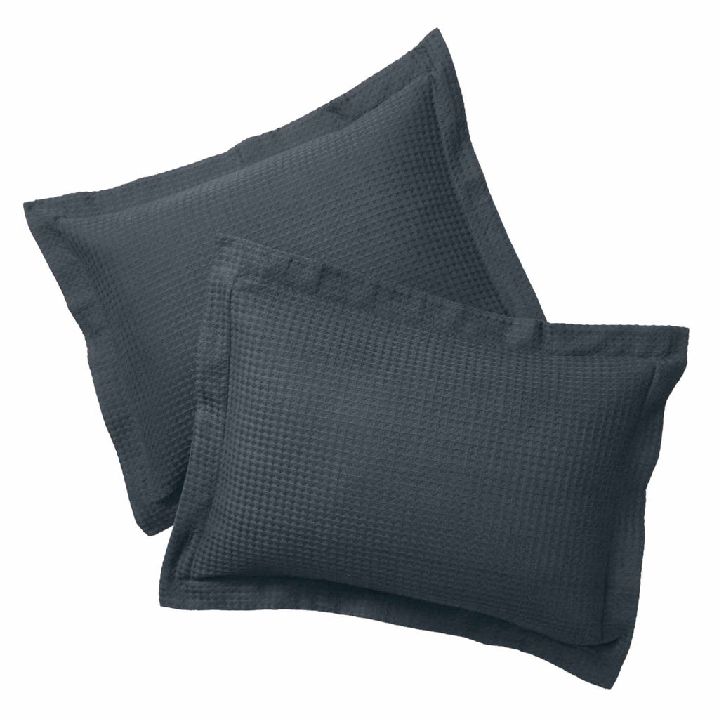 3-Piece Grey Waffle Comforter Set, Adult Full/Queen - Image 5