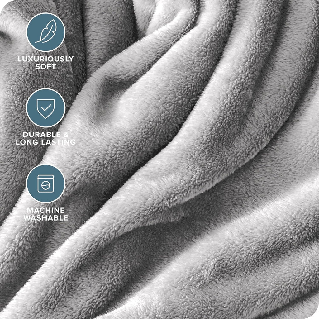 Twin Size Blanket for Bed, 60x80inch Super Cozy Soft Bed Blanket for Sleep Snap, Lightweight Reversible Blankets and ... - Image 3
