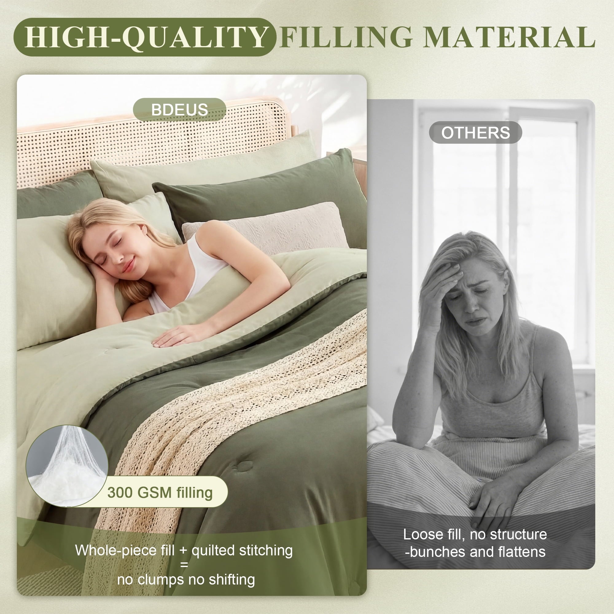 7 Pieces Comforter Set Queen，Bed in A bag，All Seasons Bedding sets with Comforter,Fitted Sheet,Flat Sheet,Pillowcases... - Image 2