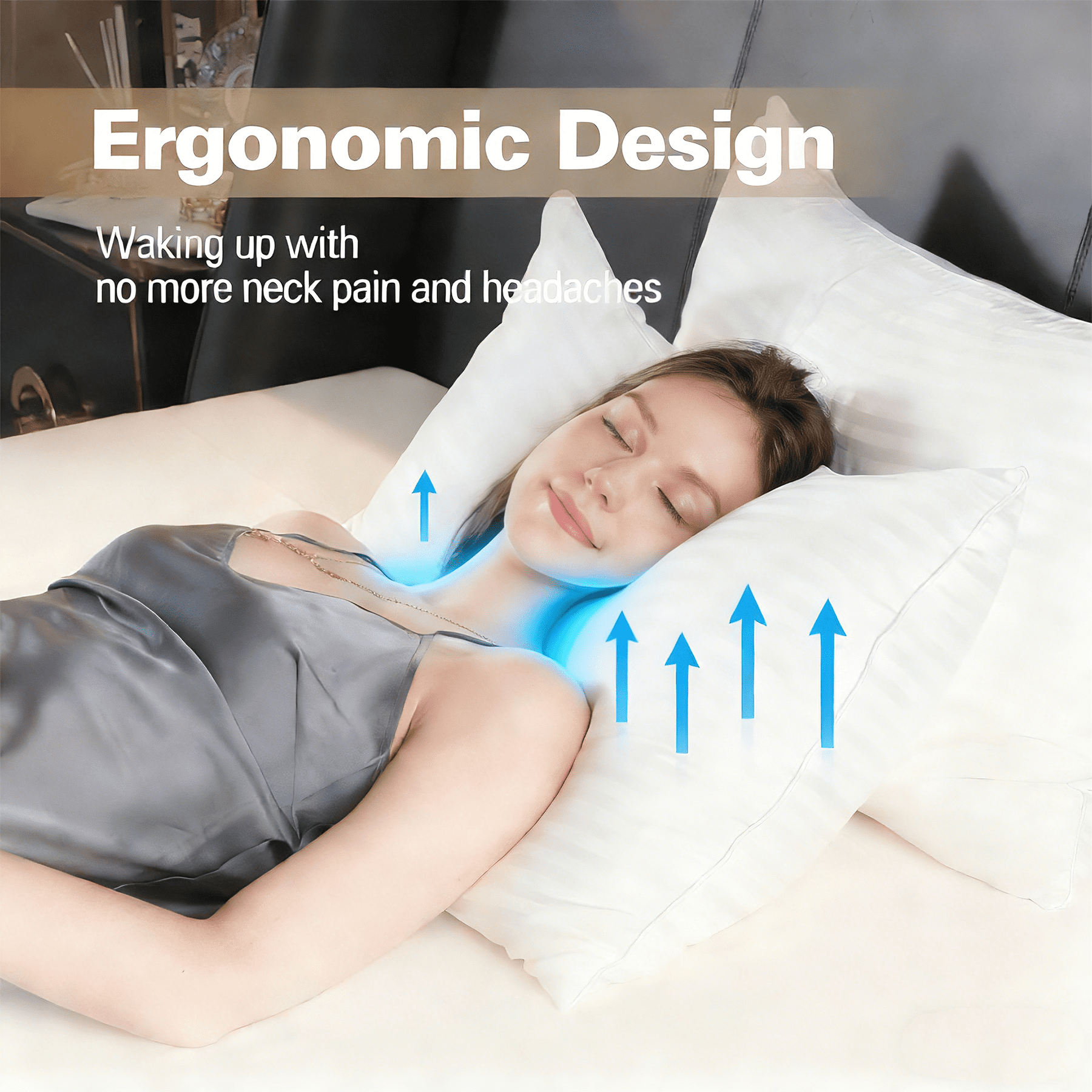 COOKEY Pillow for Bed Standard Size Set of 2 ,Down Alternative Pillows for Sleeping 20x26inch, Luxury Hotel Pillow for Back,Stomach or Side - Image 2