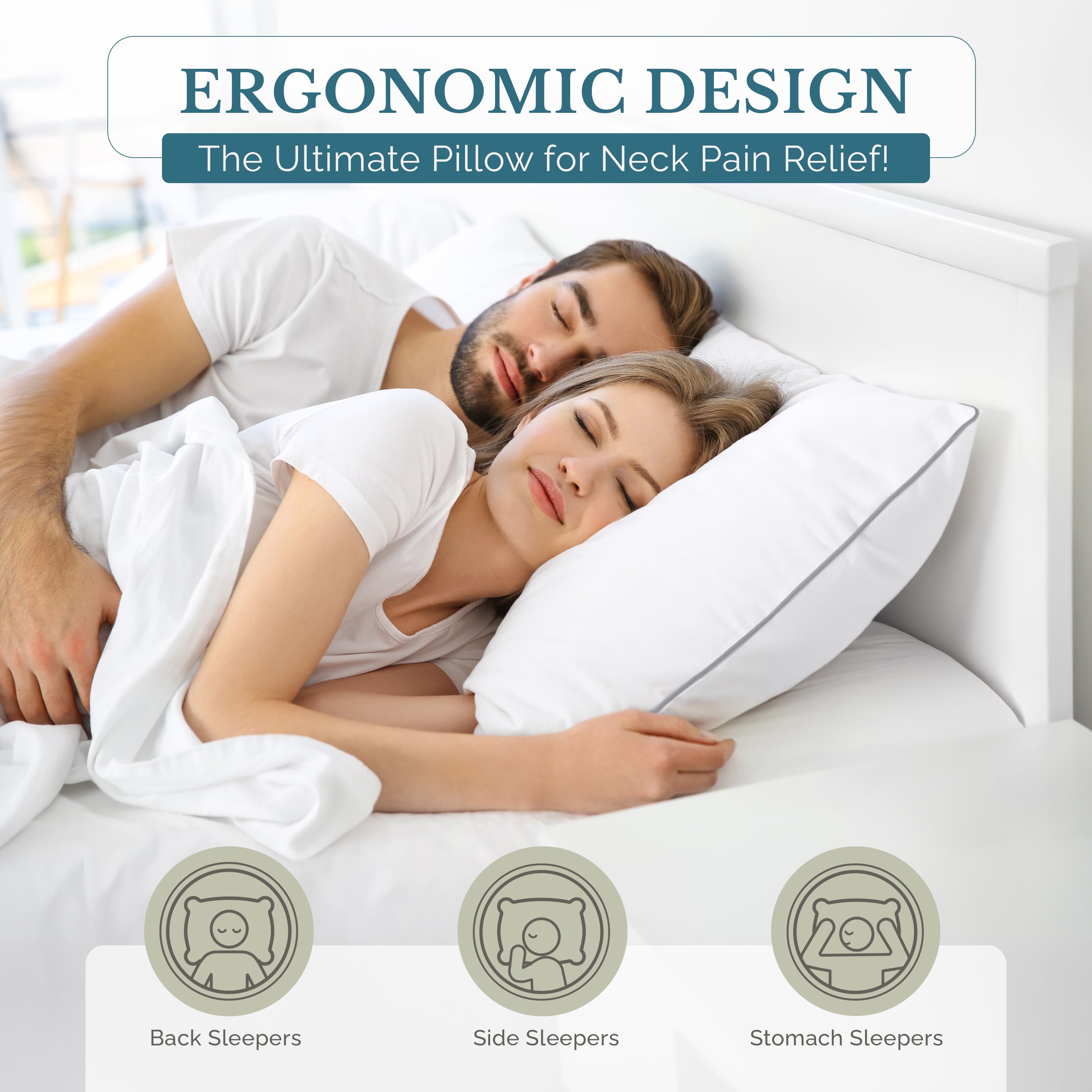 Casa Platino Pillows Standard Size Set of 2 – Standard Pillow, Cooling Comfort, Breathable, Easy Care Machine Washable, Perfect for Everyday - Image 4