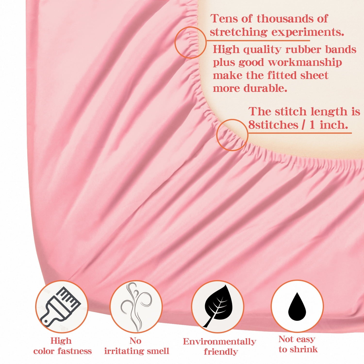 Ntbay Microfiber Bed Sheets Set - 1800 Series Soft Sheet Set- 3 Piece - Twin XL - Pink - Image 4