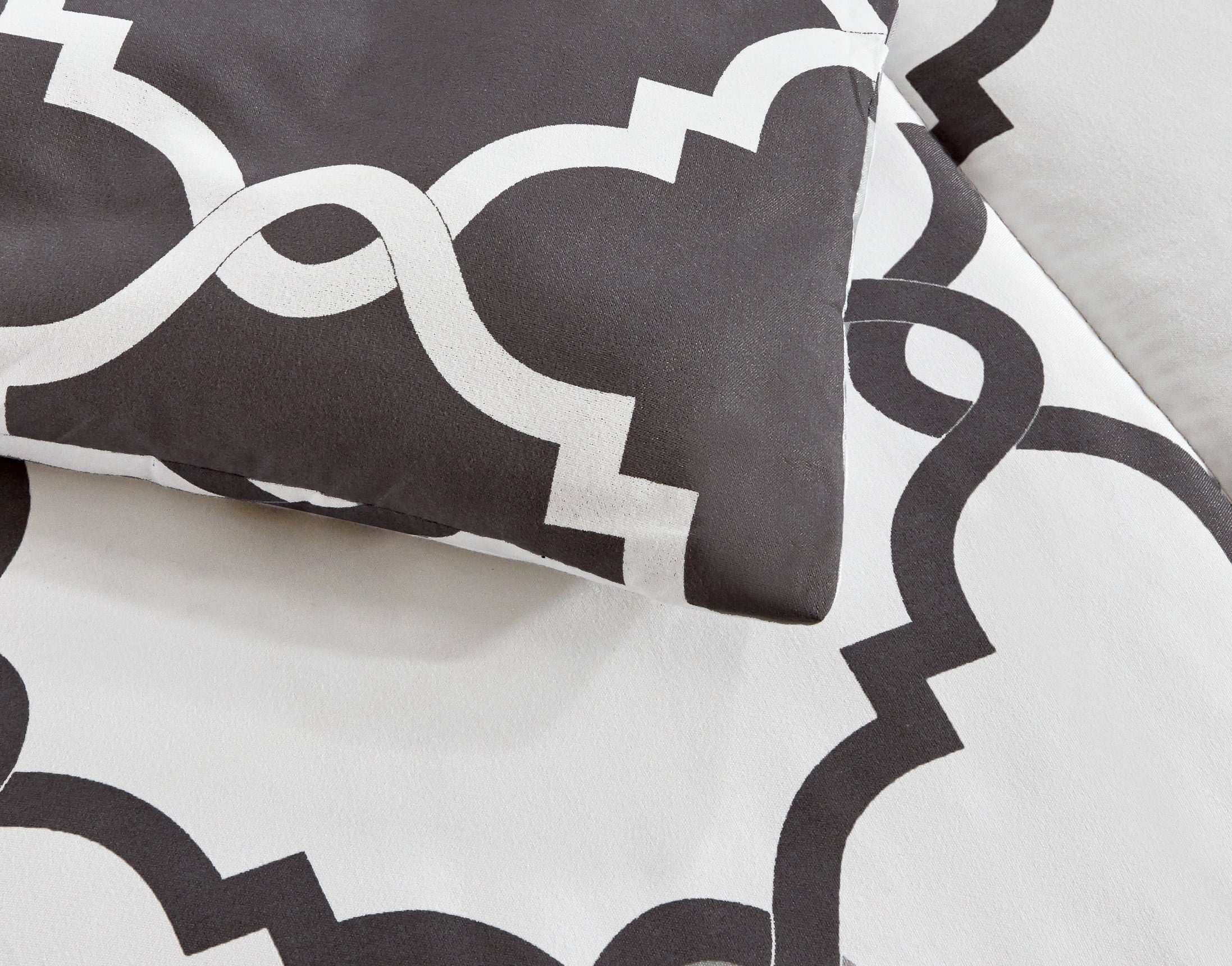 Lux Decor Collection 4 Piece Geometric Twin Comforter Set - Polyester Filling Reversible Washable Comforter Set - Image 4