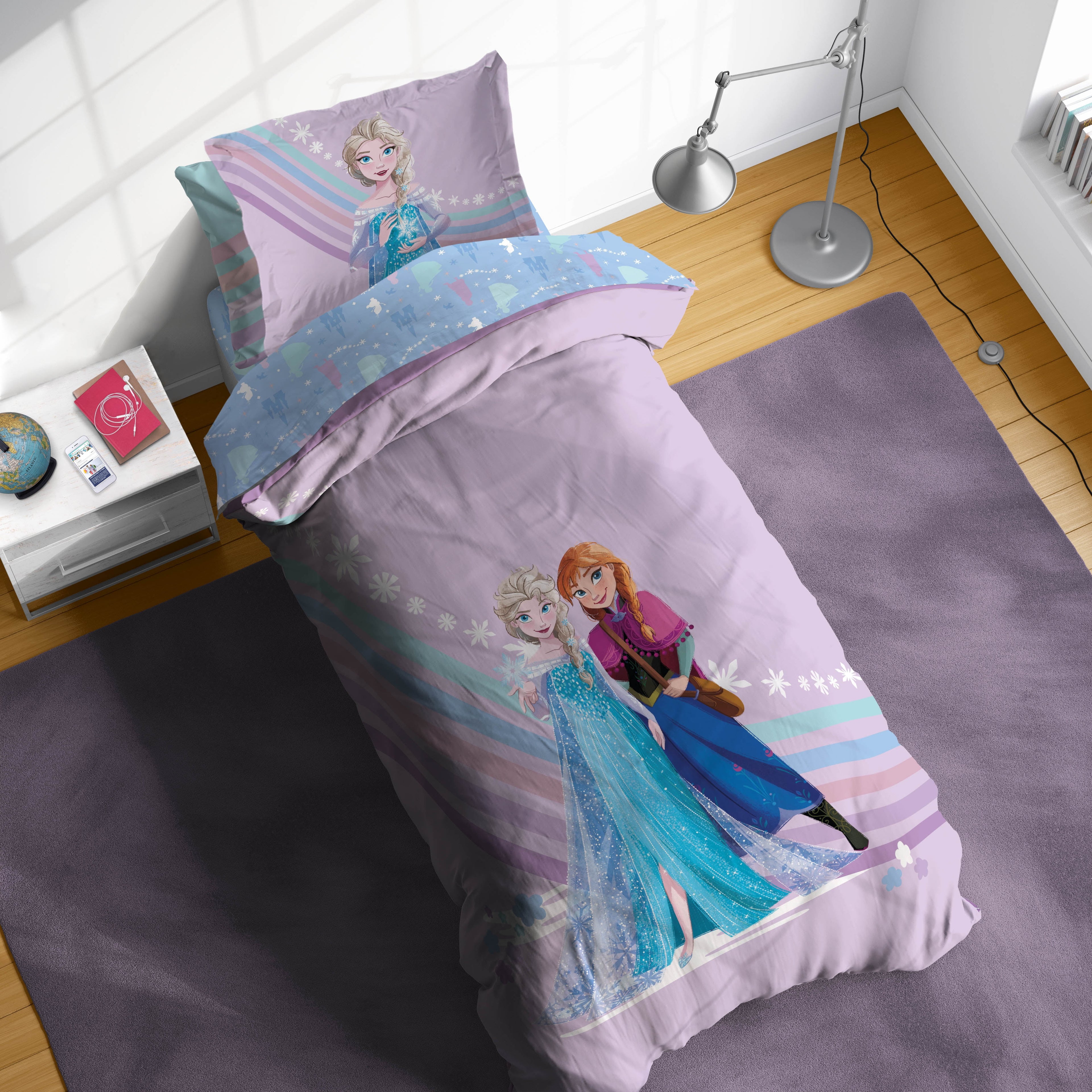 Frozen The Poet Inside 5 Piece Twin Size Kids Comforter Set wth Sham - Super Soft Disney Elsa Bed Set for Kids - Image 3