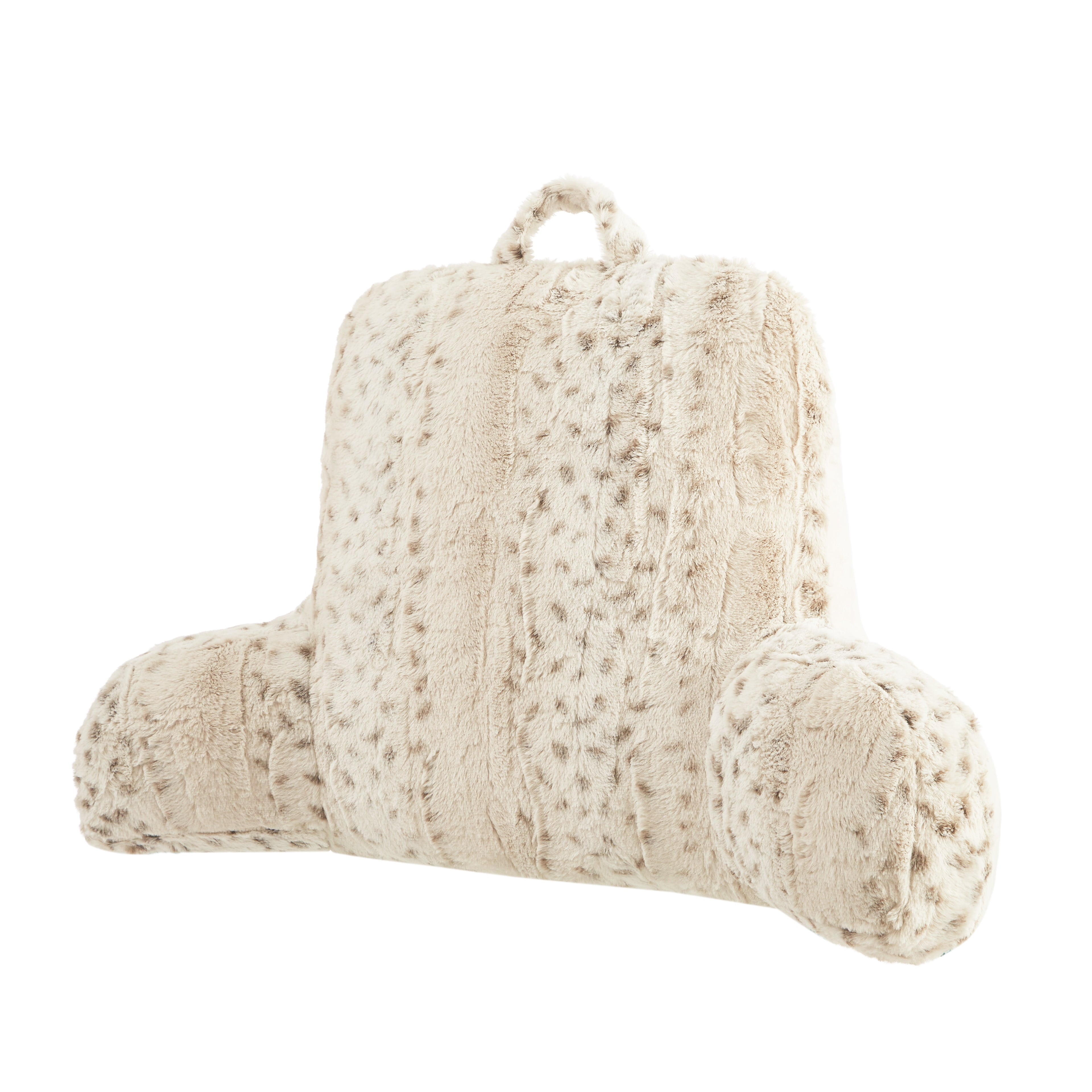 Mainstays Faux Fur Backrest Pillow for Adults, 23"x 30" Snow Leopard - Image 3
