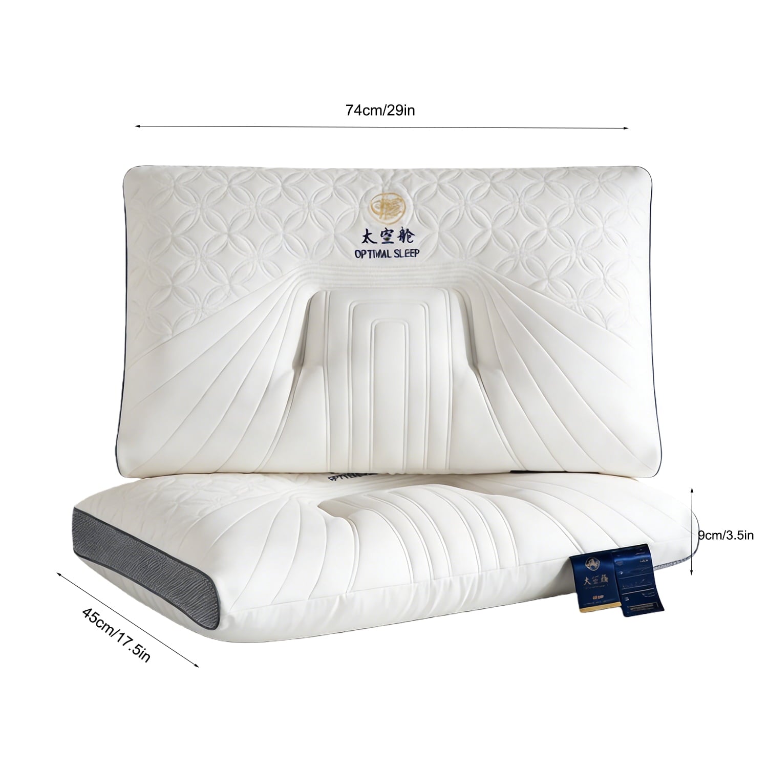 2-Pack Space Capsule Bed Pillow (29.13" x 18.9") - Plush and Supportive - Image 6