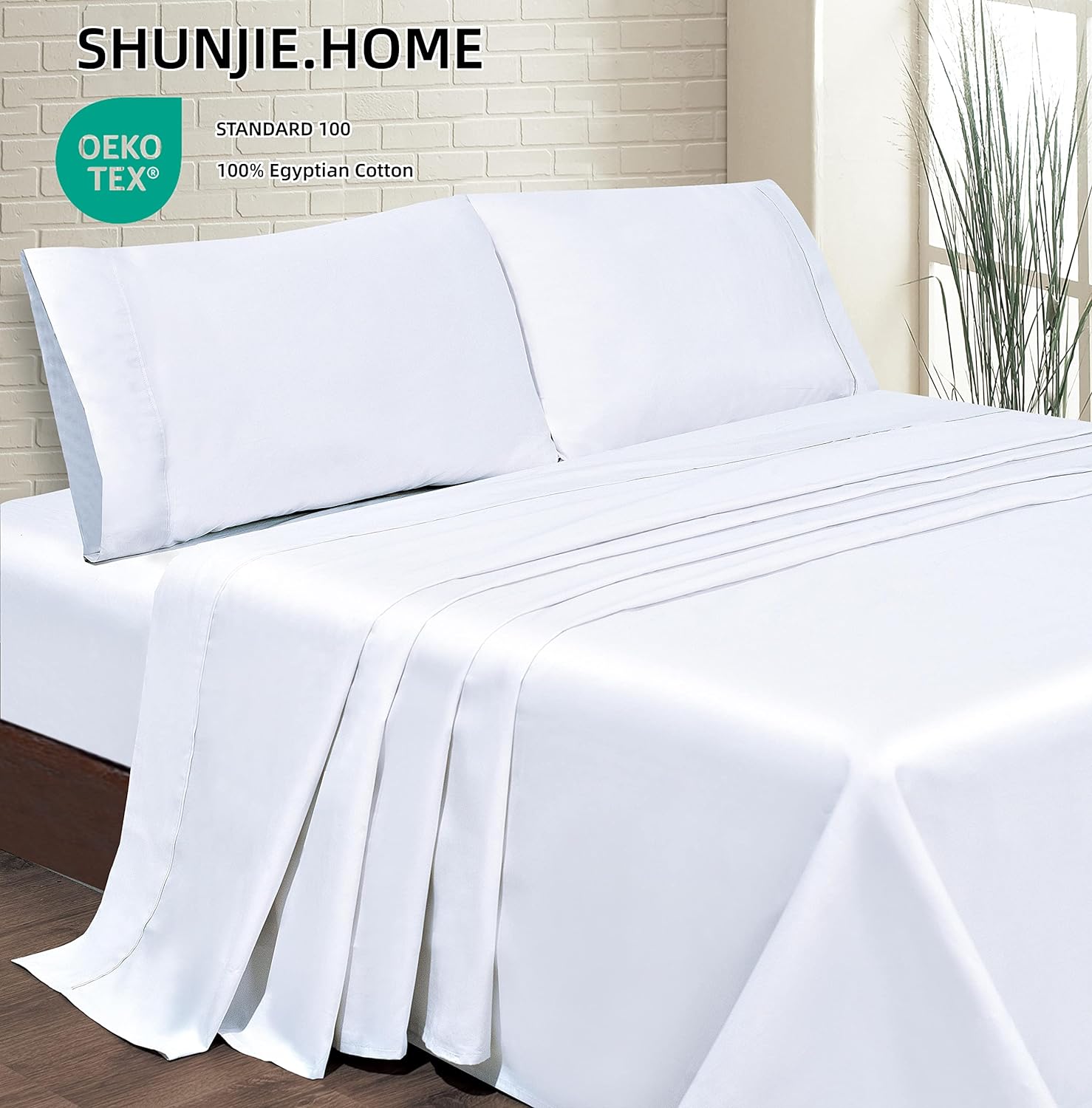 Bed Sheets Set 4 Pieces, 600 TC 100% Egyptian Cotton Bed Sheets, Breathable, Soft & Silky Sateen Weave Fits Mattress ... - Image 2
