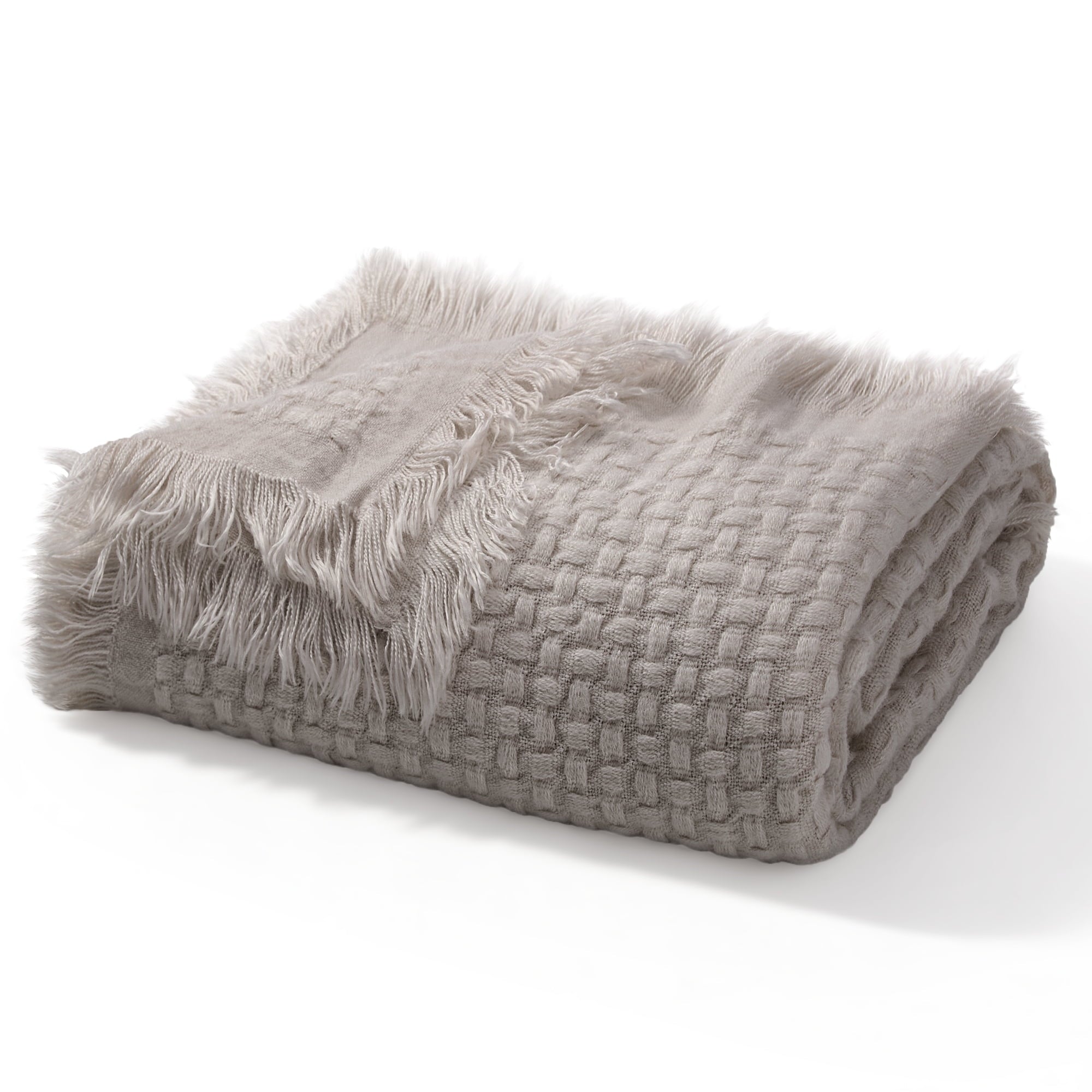 Exclusivo Mezcla Knitted Throw Blanket with Fringes for Couch, Soft and Warm Textured Throw for All Season, Lightweight Breathable Room Deco - Image 2
