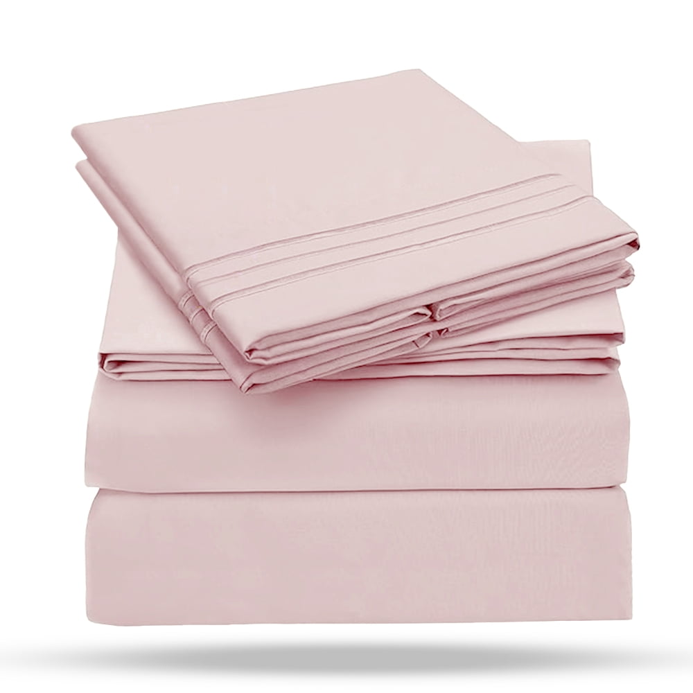 Leluxe Home 4-Piece Full Pink Sheet Set - Cooling, Wrinkle-Free - Image 2