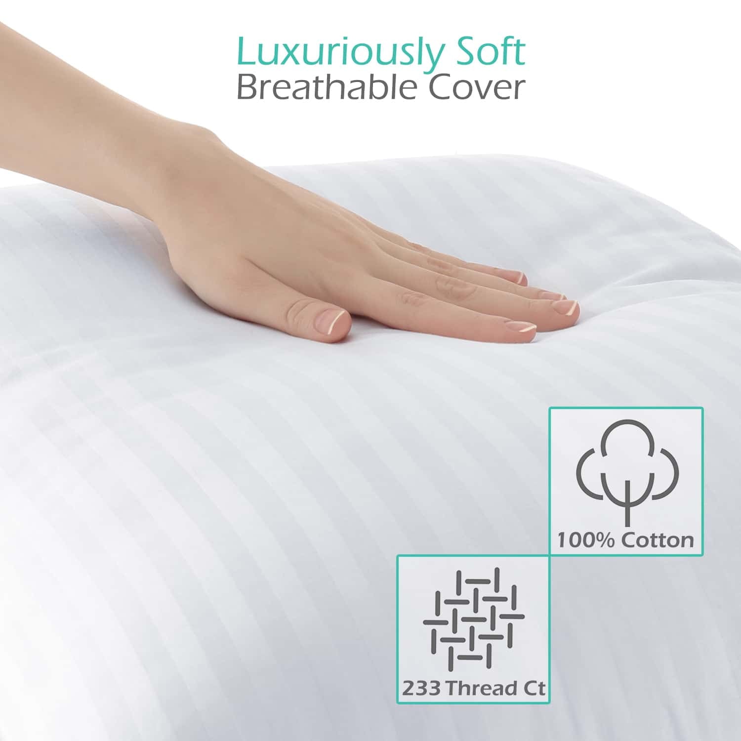 LammaLoe Down Alternative Pillow, Stanard/Queen Pillows for Bed, Soft Supportive Hotel Quality Pillows - Image 2