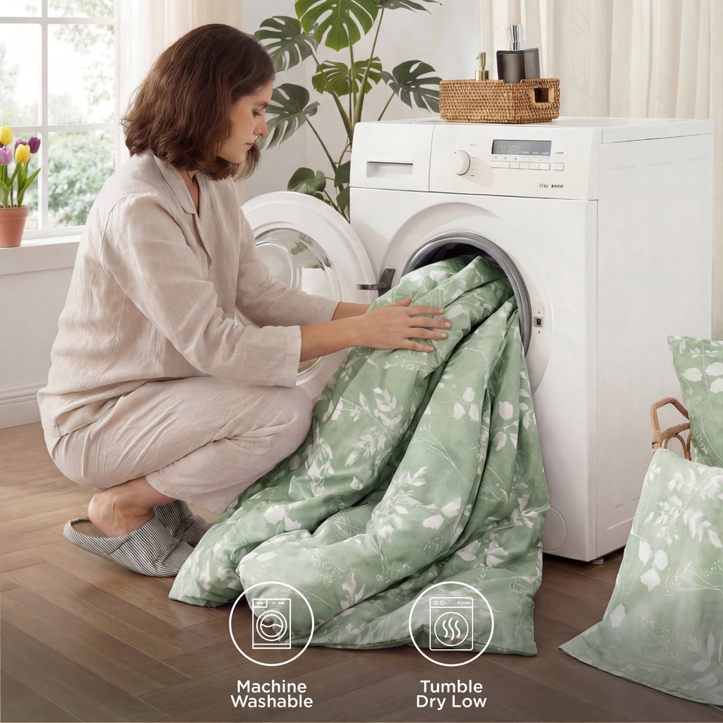 Queen Comforter Set Sage Green, Bed in a Bag Queen Size Bedding, 7-Pieces Botanical Flowers Spring Comforter, Sheets,... - Image 2