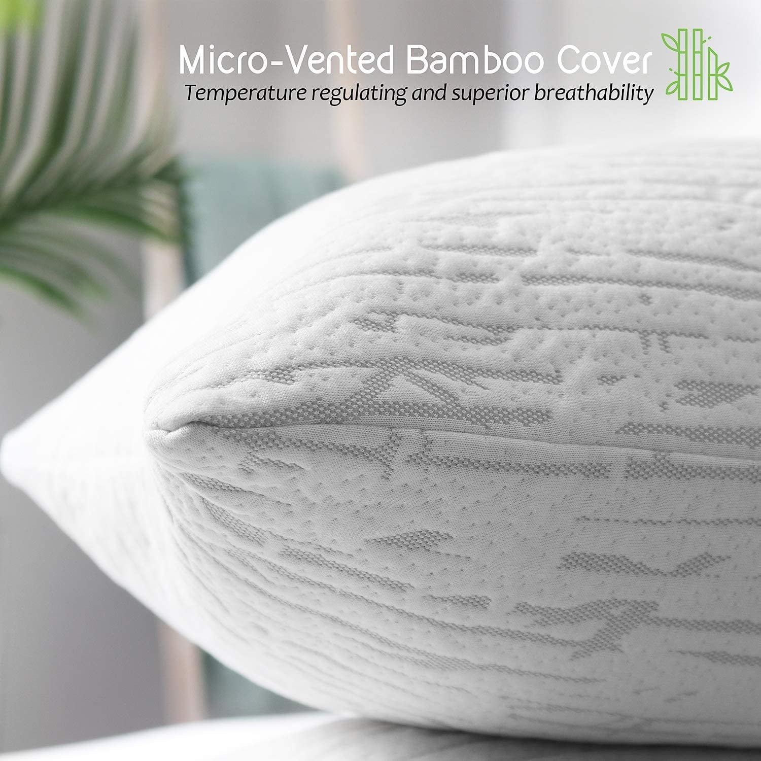 Bed Pillow, Bamboo Pillows for Bed, Queen Size Pillows - Image 3
