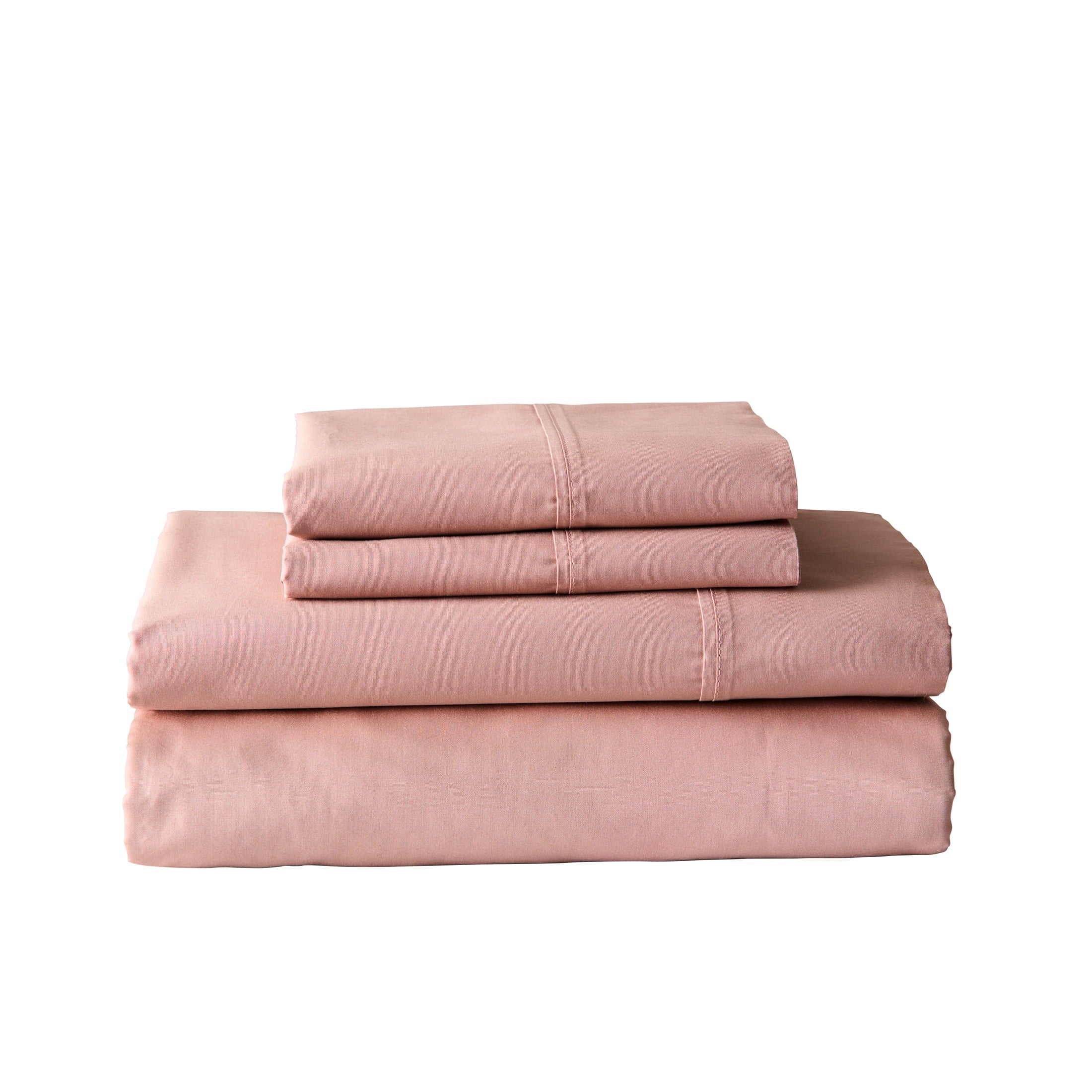 300 Thread Count Cotton Percale 3-Piece Antique Blush Bed Sheet Set, Twin - Image 2