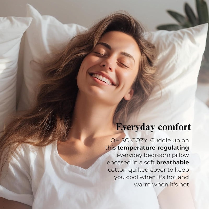 100% Organic Cotton Pillow with Organic Cotton Cover - GOTS CERTIFIED - Adjustable Loft, Head Neck Pain Relief, Back ... - Image 5