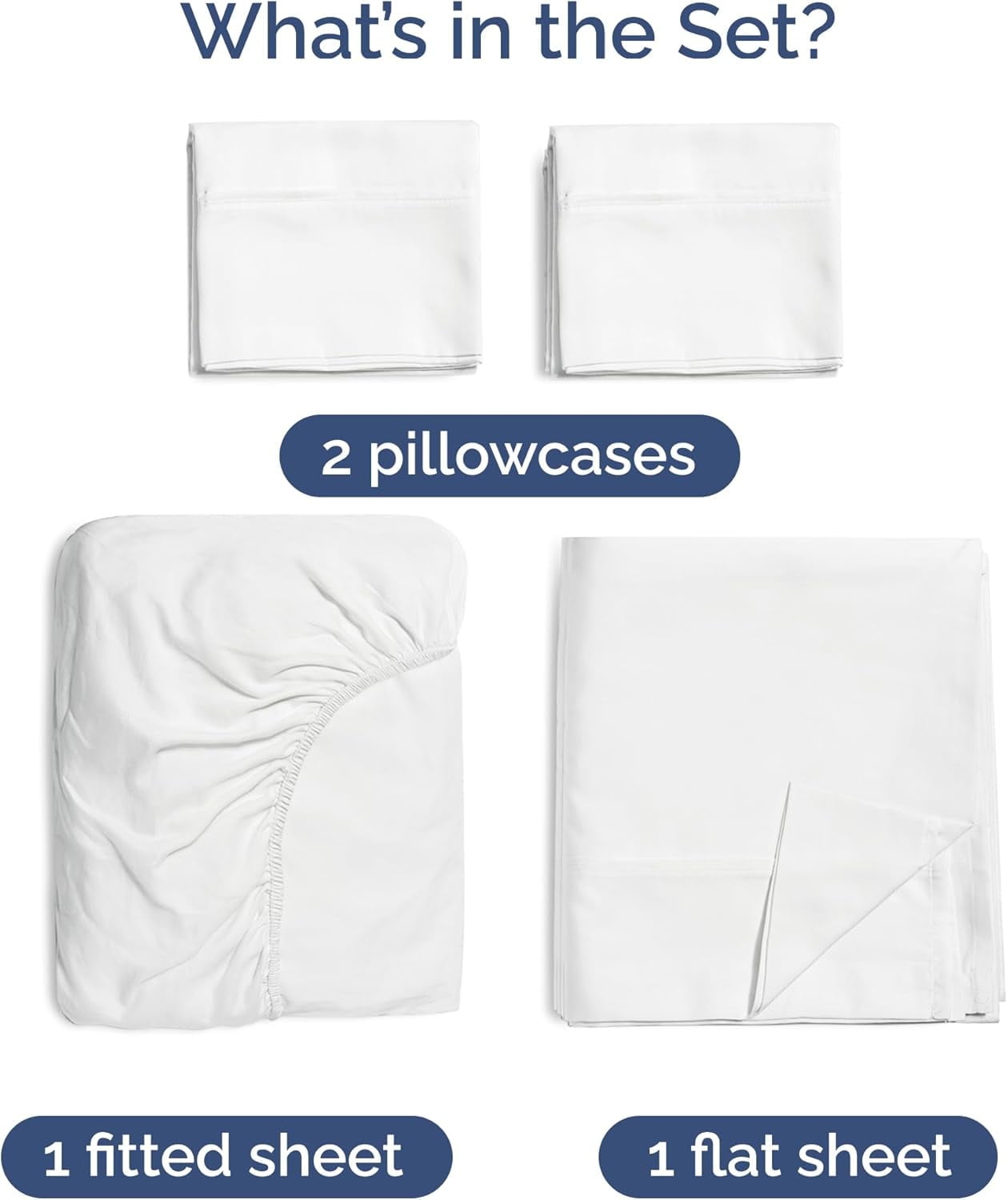 CGK Linens 4-Piece Luxury Bamboo Cooling Sheet Set - Queen Size 100% Bamboo Derived Rayon Premium Bed Sheets, White - Image 2