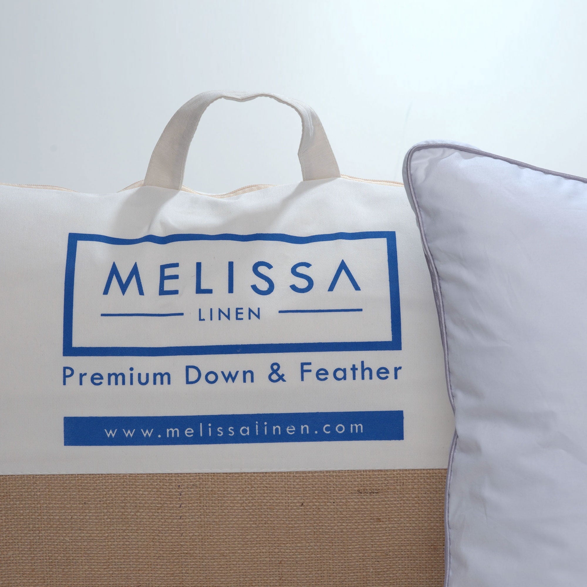 Melissa Linen Premium Goose Down Feather Pillow for Bed, Soft & Supportive, Standard Size, White - Image 2