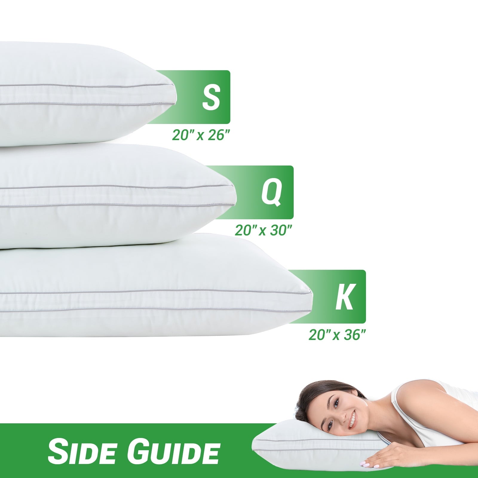 2 Pack Pillows for Bed, Standard Size Pillows Insert for Side and Back Sleepers, Soft Down Alternative Microfiber Fil... - Image 4