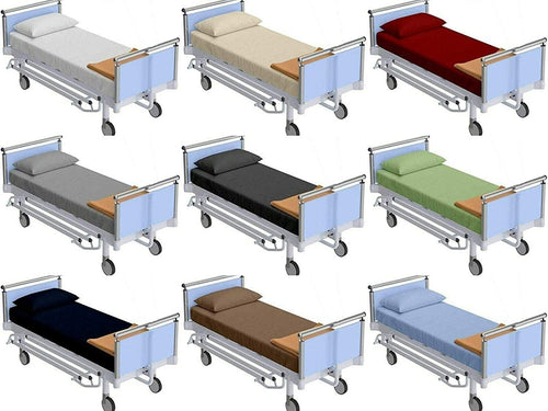 100% Cotton Hospital Bedsheets Set - 1 Flat Sheet, 1 Fitted Sheet (10" Inch) Deep Pocket, 1 Pillowcase, Best & Comfor... - Image 2