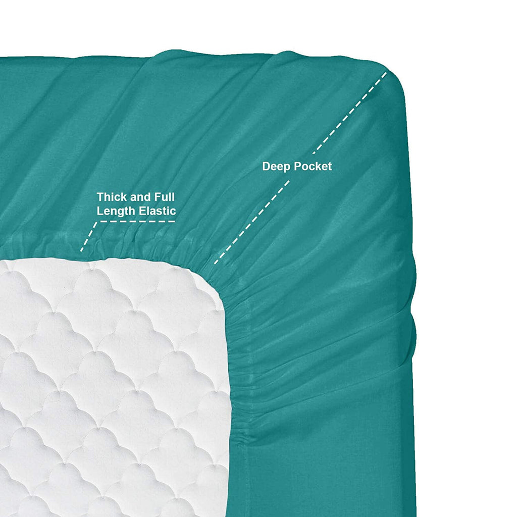 RV/Short Queen 6-Piece Bed Set for Campers - Deep Pocket Fitted Sheet Luxury Soft Microfiber, Teal - Image 4
