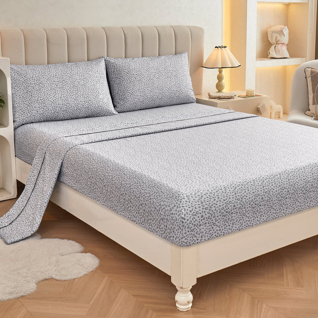 Floral King Sheets, Soft Breathable Microfiber Printed Bed Sheet Set, Deep Pocket Non-Slip Fitted Sheet Included - Image 5