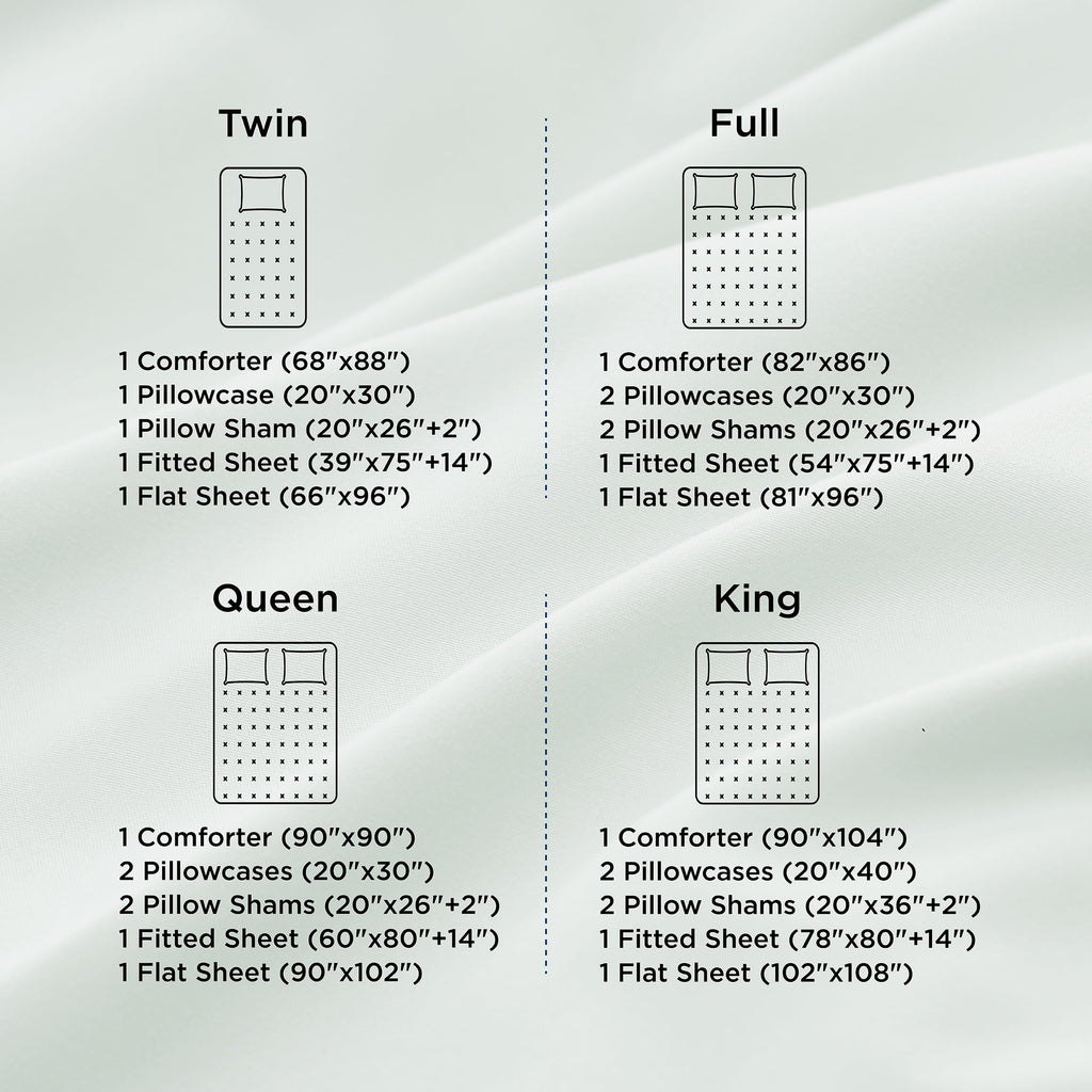 Queen Comforter Set Sage Green, 7 Pieces Lightweight Queen Bedding Sets, Contrasting Design - Image 6
