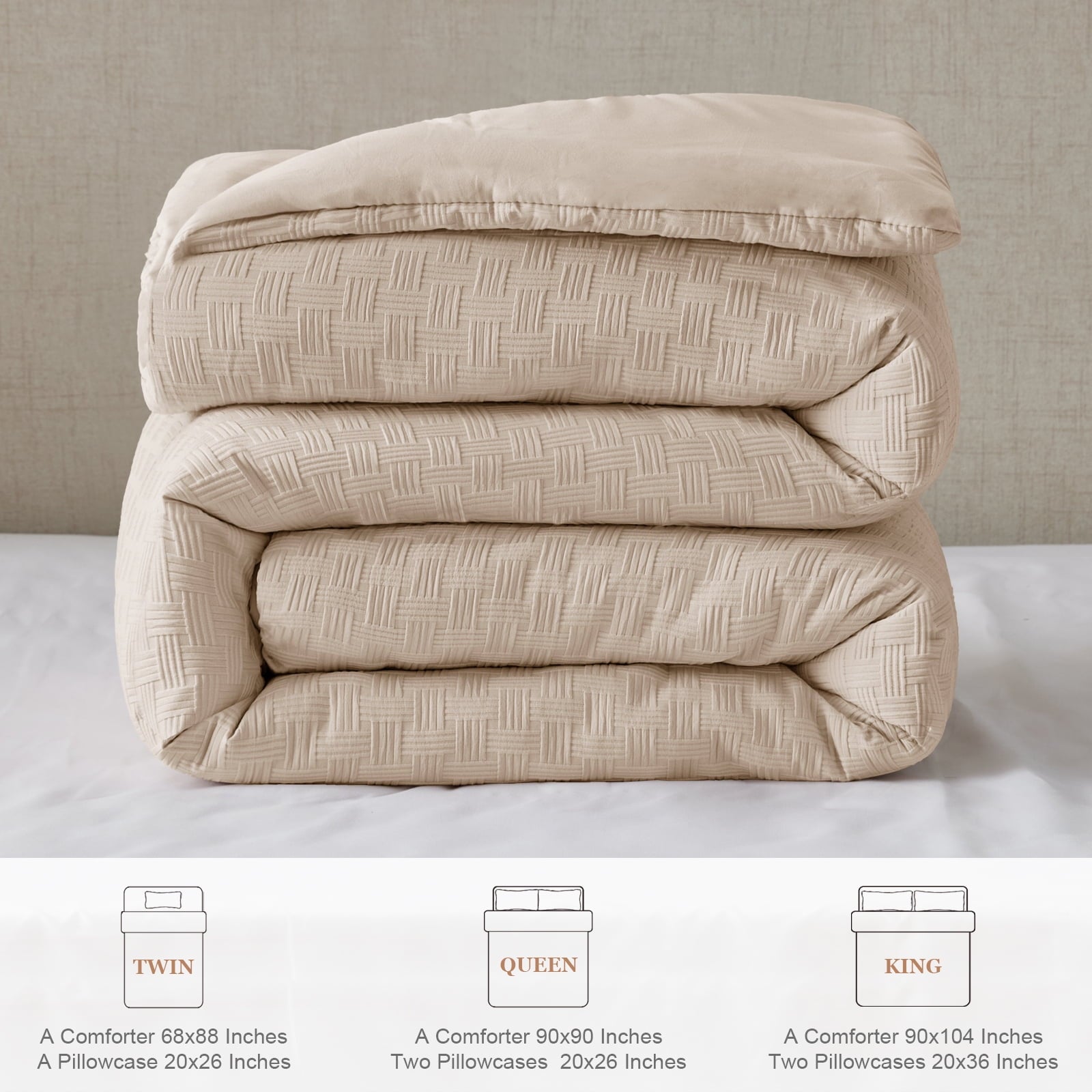 Whale Flotilla 3-Piece Jacquard Braid Ultra Soft King Comforter Set, Luxury Reversible Microfiber Oversized Comforters Bedding Set with 2 Pi - Image 4