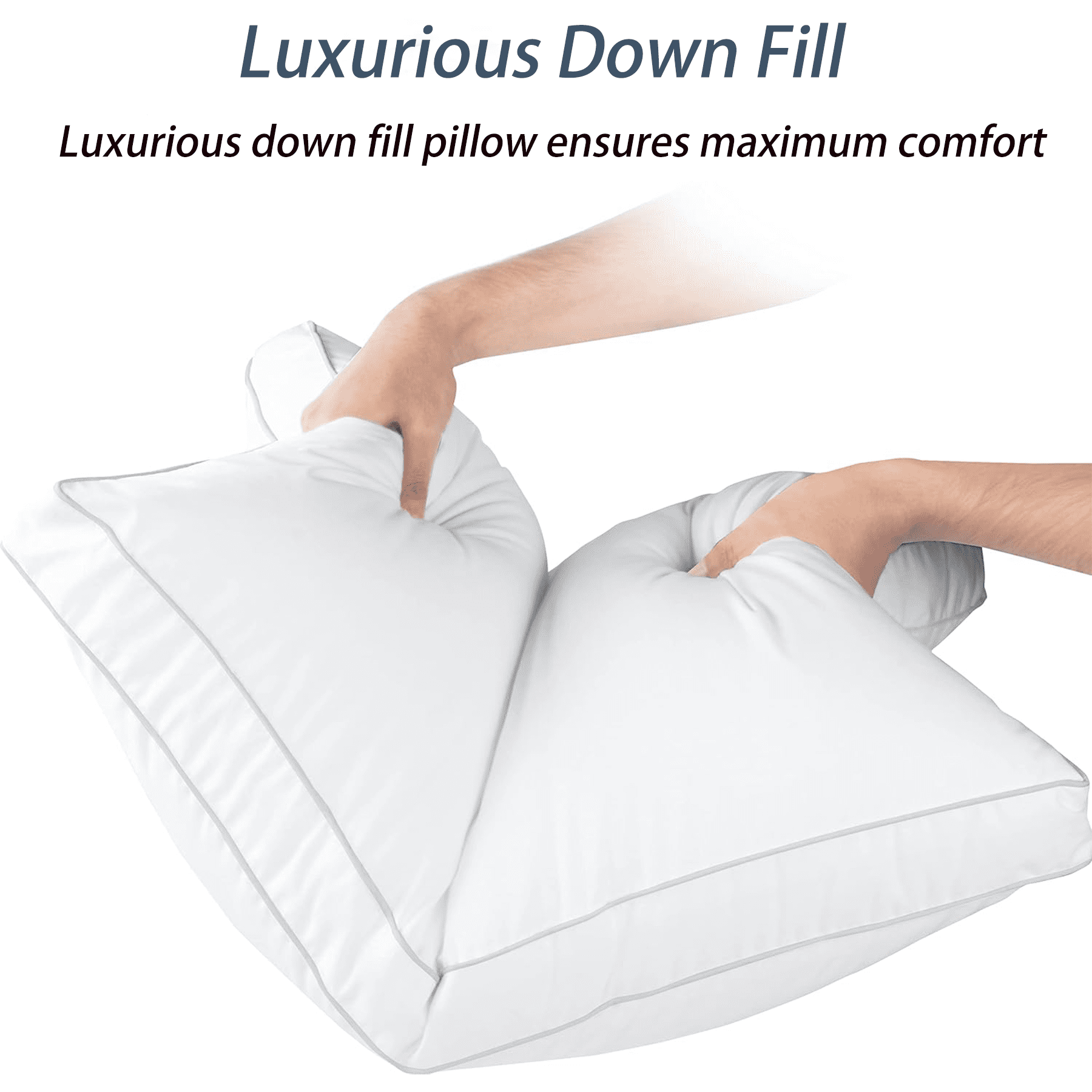 Goose Feather & Down Pillow King Size 20"x36" – Hotel Quality Bed Pillow for Sleeping, 100% Organic Cotton Cover, Hyp... - Image 5