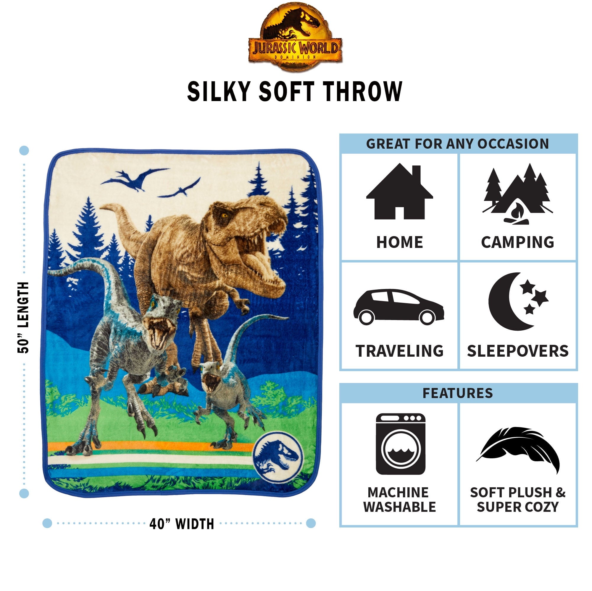 Kids Silky Soft Plush Throw Blanket, 40" x 50" - Image 3
