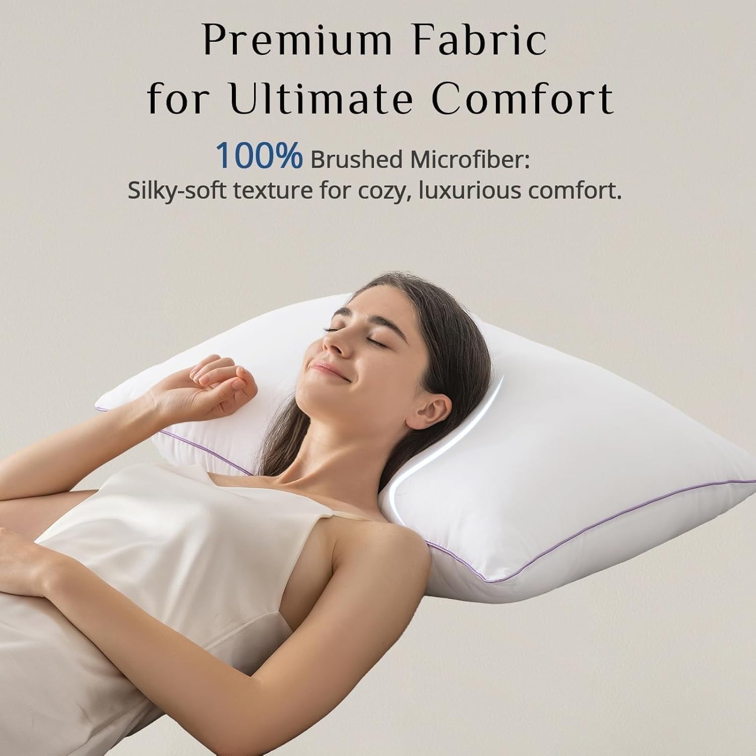Set of 4, Cooling and Supportive Bed with Super Soft Down Alternative Fill, Luxury Fluffy Hotel Quality for Side, Bac... - Image 4