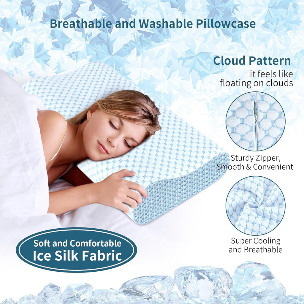 for Neck Pain Relief, Contour Memory Foam s for Sleeping, Odorless Ergonomic Adjustable Orthopedic Cooling Bed Neck S... - Image 4