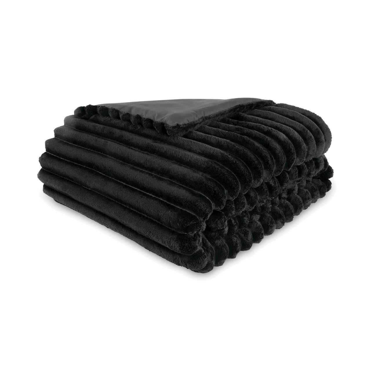 Mainstays Full/Queen Comforter Set, All-Season, 5-Piece, Black Cozy Plush - Image 5