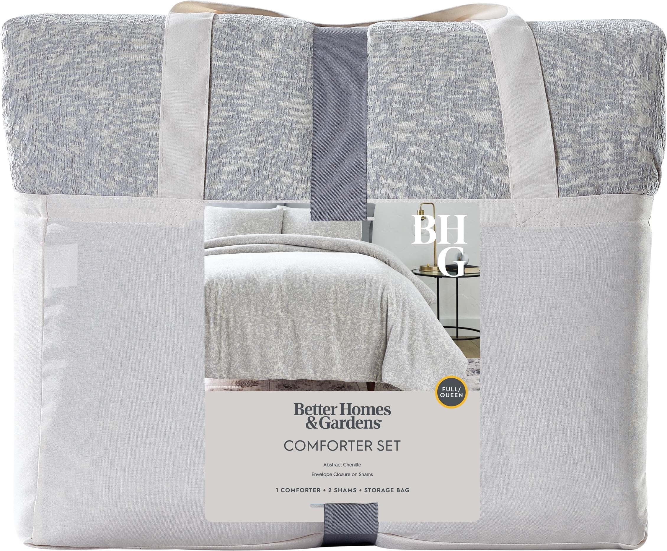 Better Homes & Garden Grey Chenille 3-Piece Comforter Set, Full/Queen, All Ages - Image 4