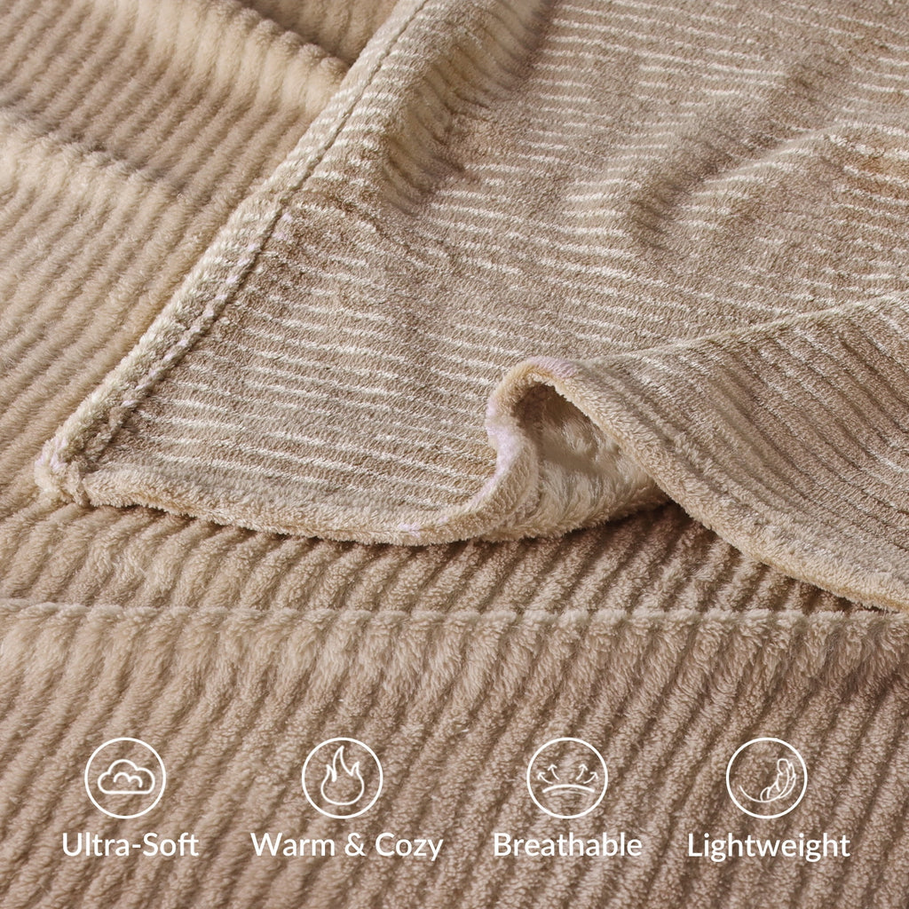 Exclusivo Mezcla Soft Throw Blanket, 50"x60", Camel - Image 4