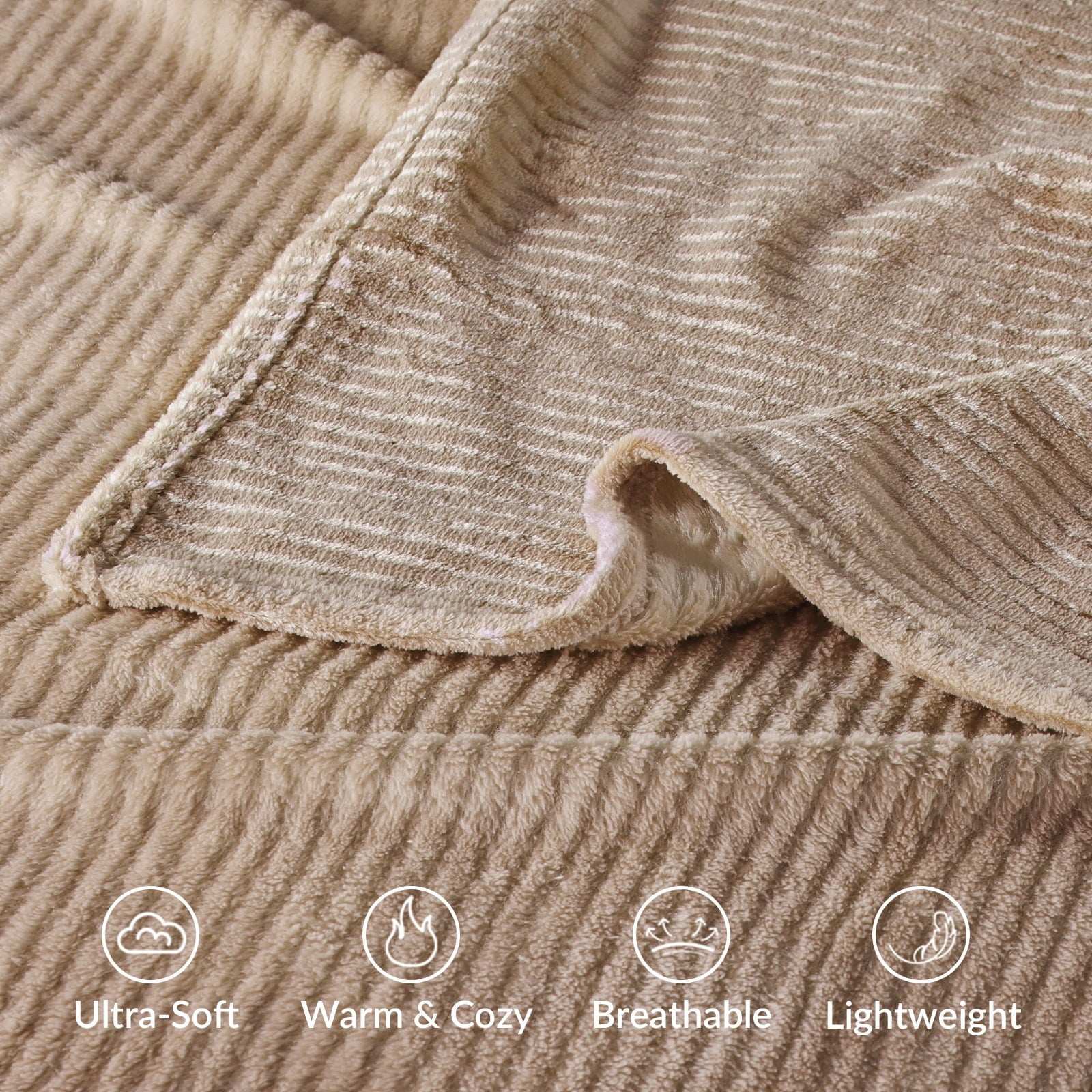 Exclusivo Mezcla Soft Throw Blanket, 50"x60", Camel - Image 4
