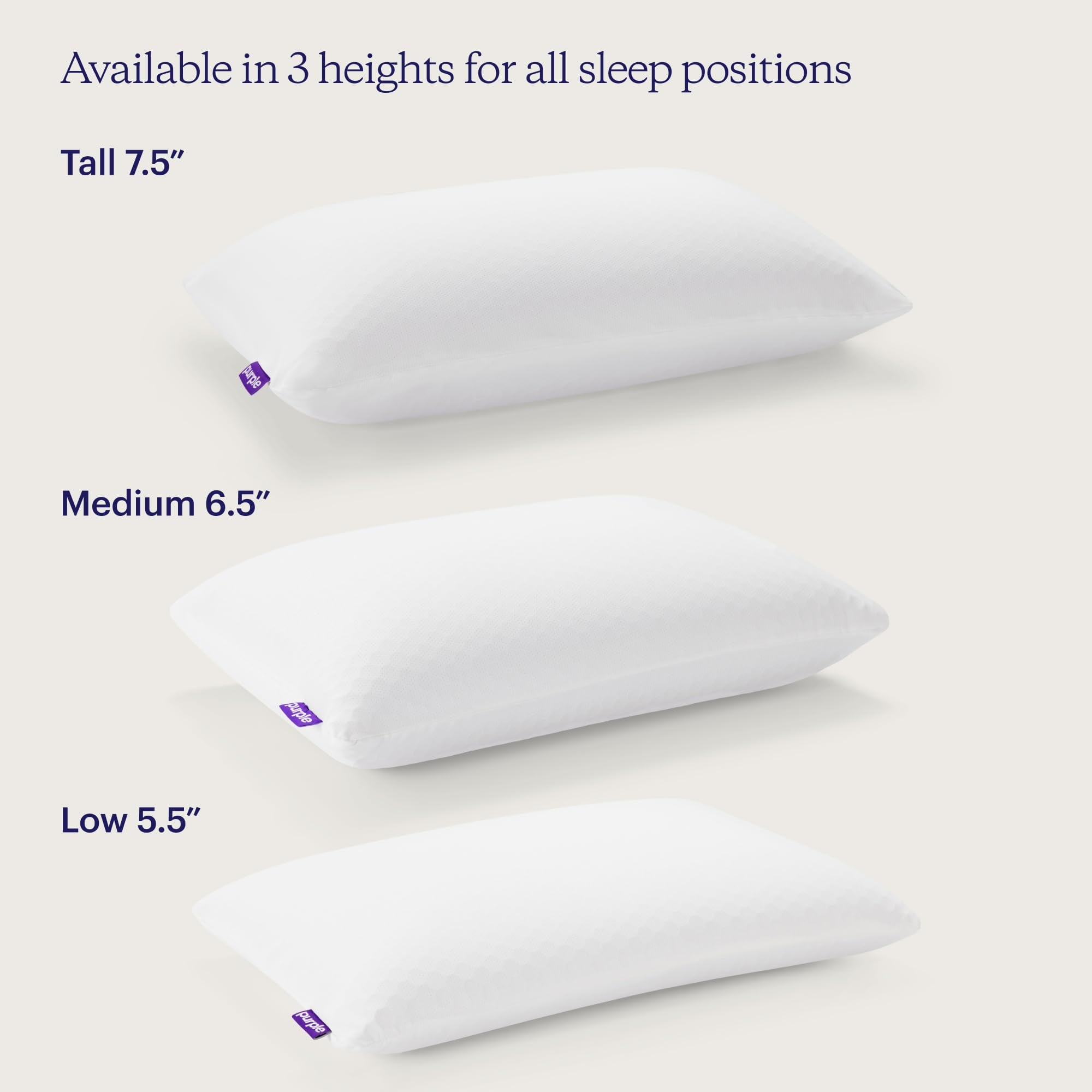 Purple Harmony Pillow Standard, Tall - 360º Purple Grid Hex Technology, Hypoallergenic - Image 2