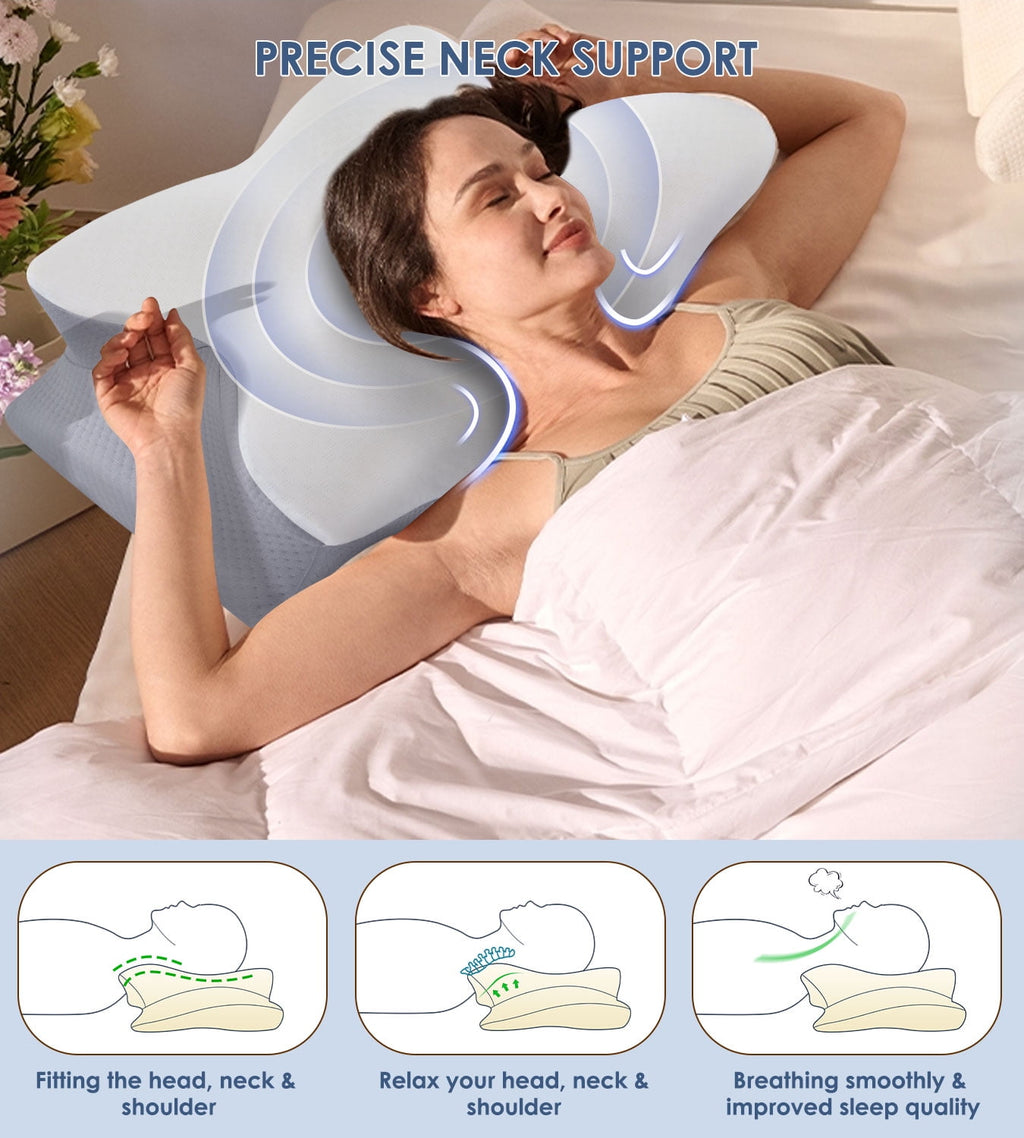 Cervical Pillow for Neck Pain Relief, Contour Memory Foam Pillows, Odorless Ergonomic Neck Pillow Adjustable Orthoped... - Image 2