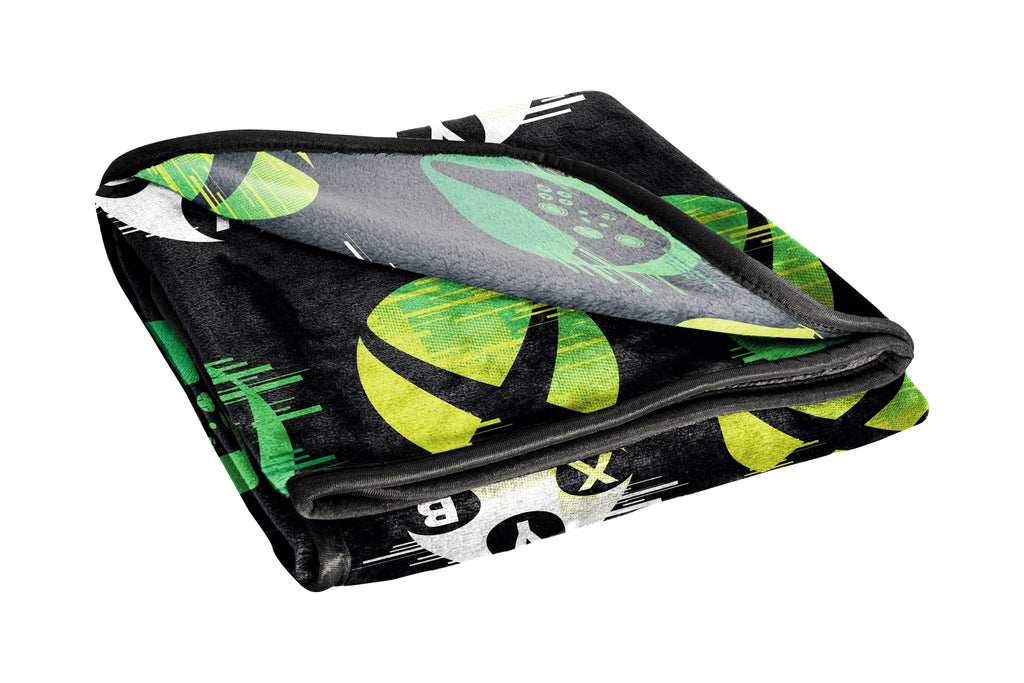 Xbox Head Glow In The Dark Kids Throw Blanket, 46 x 60, Microfiber, Black, Microsoft - Image 4