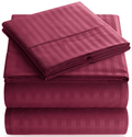 Bedding Set with Flat Sheet, Fitted Bed Sheet & Pillowcases, Full Burgundy